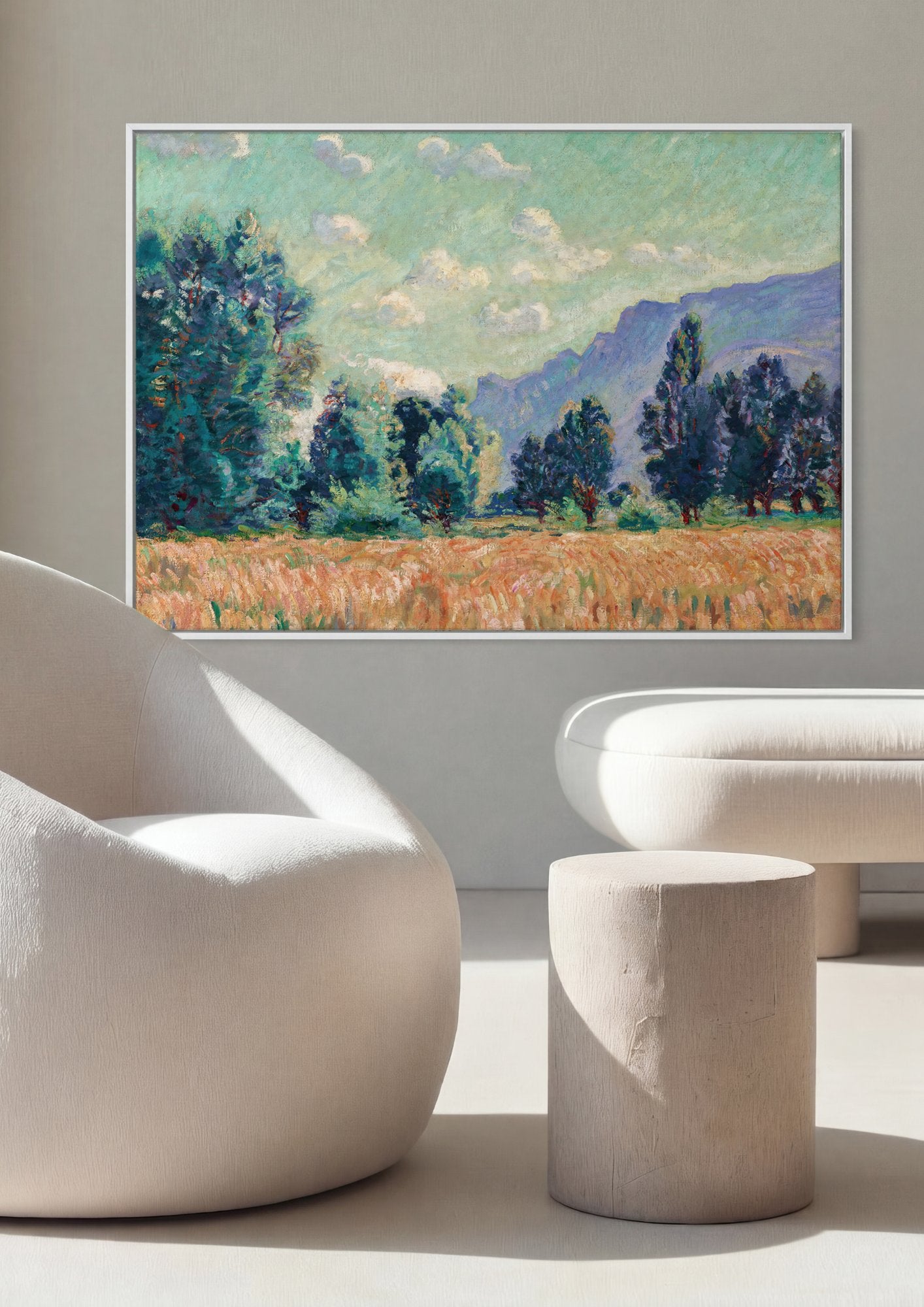Quadro Decorativo Campo de Trigo - Armand Guillaumin em ambiente decorado