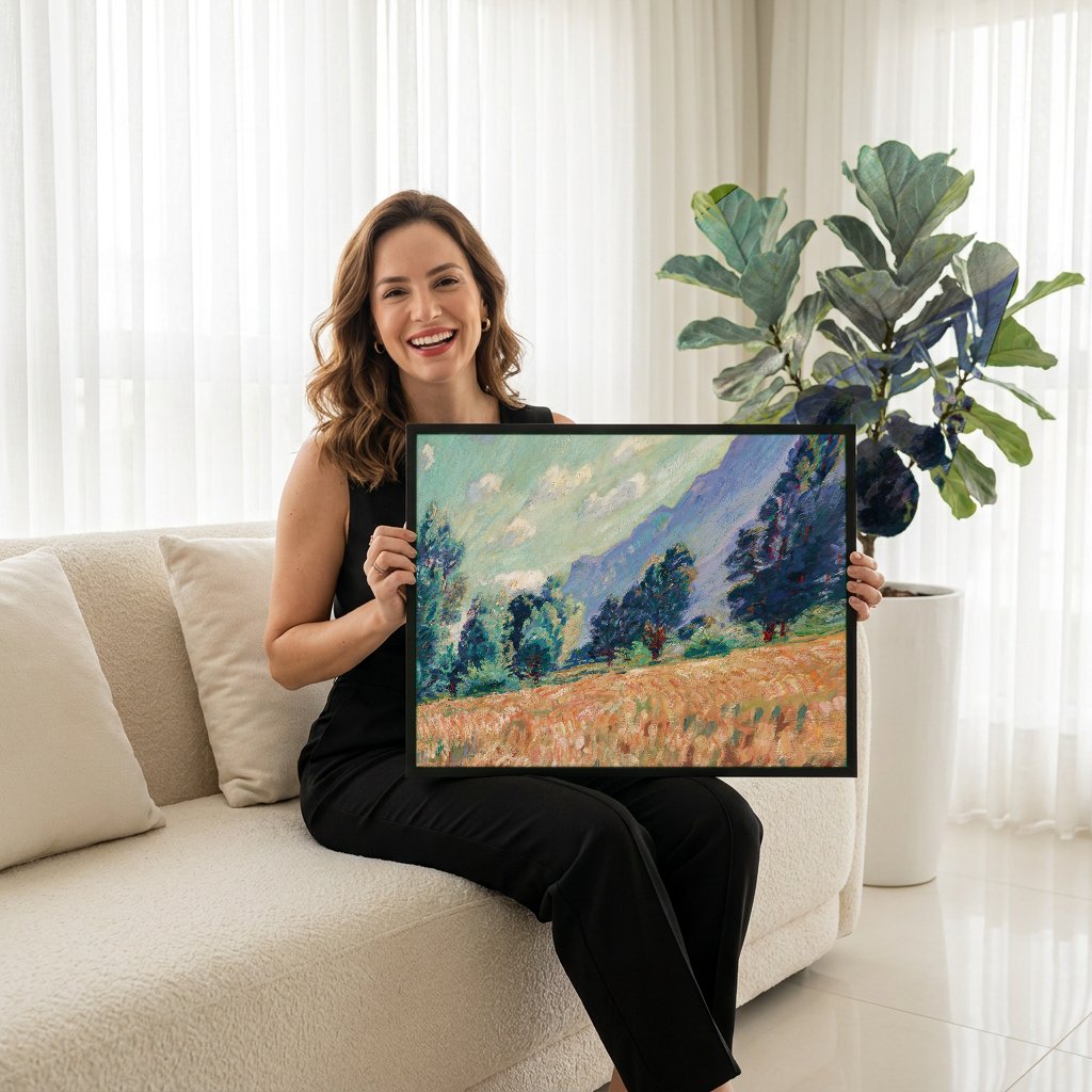 Quadro Decorativo Campo de Trigo - Armand Guillaumin com modelo em ambiente