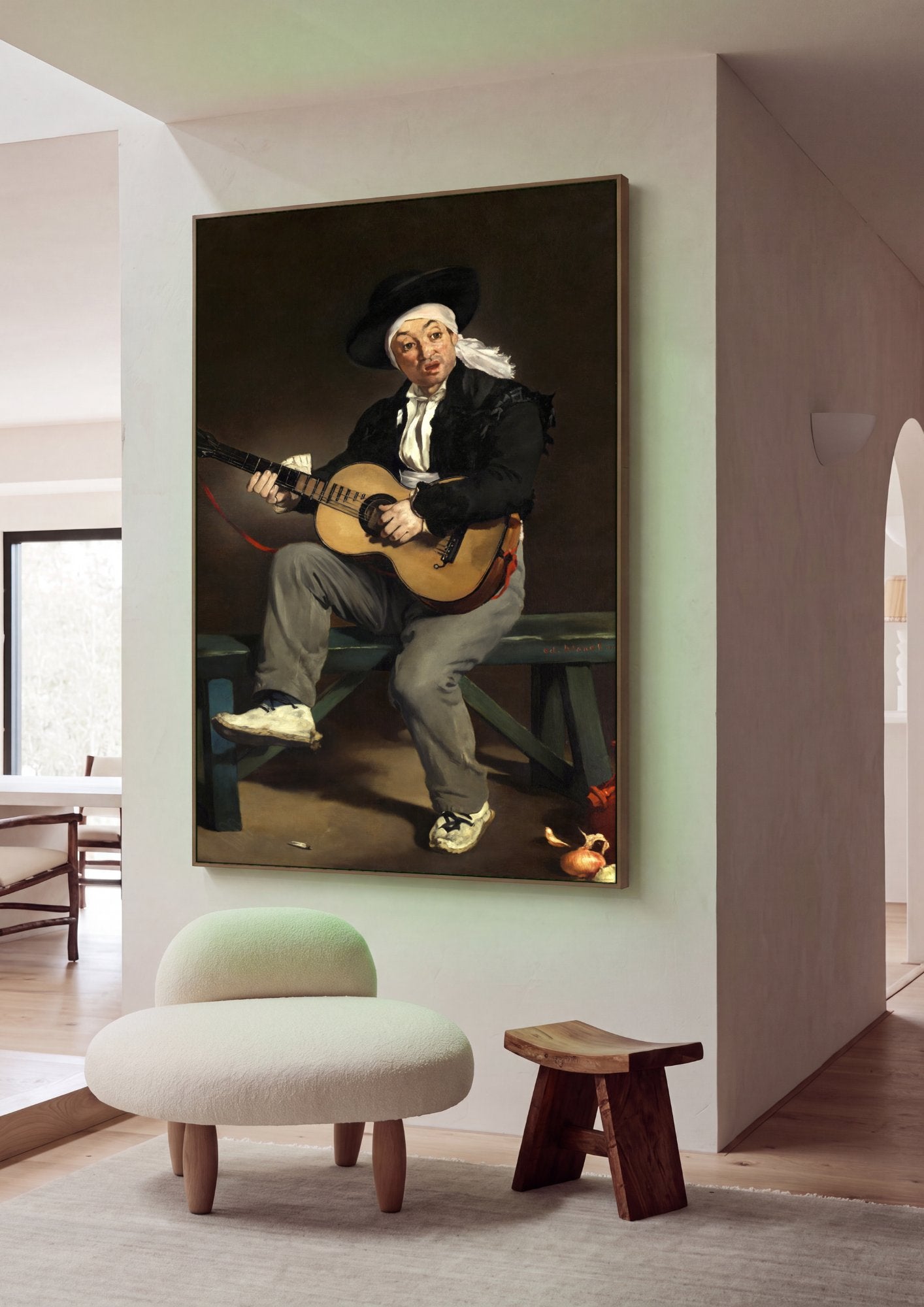 Quadro Decorativo O Cantor Espanhol - Manet em ambiente decorado