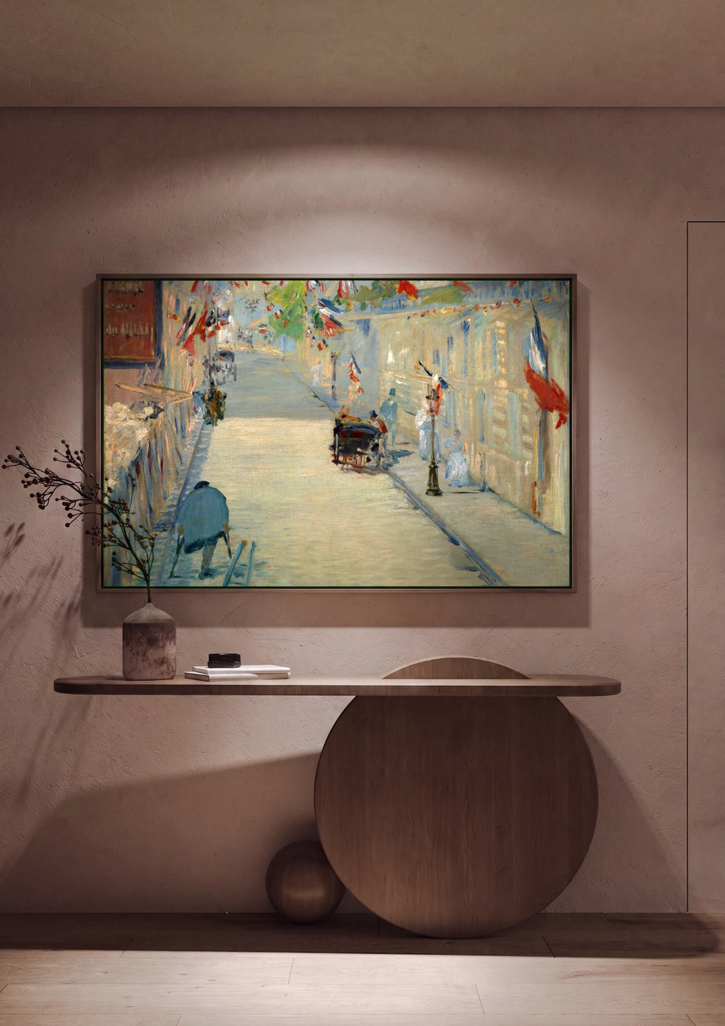 Quadro Decorativo A Rua Montorgueil - Manet em ambiente decorado