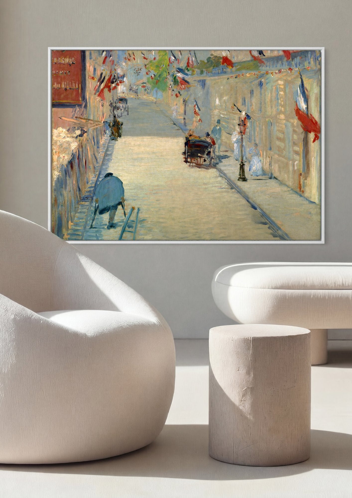 Quadro Decorativo A Rua Montorgueil - Manet em ambiente decorado