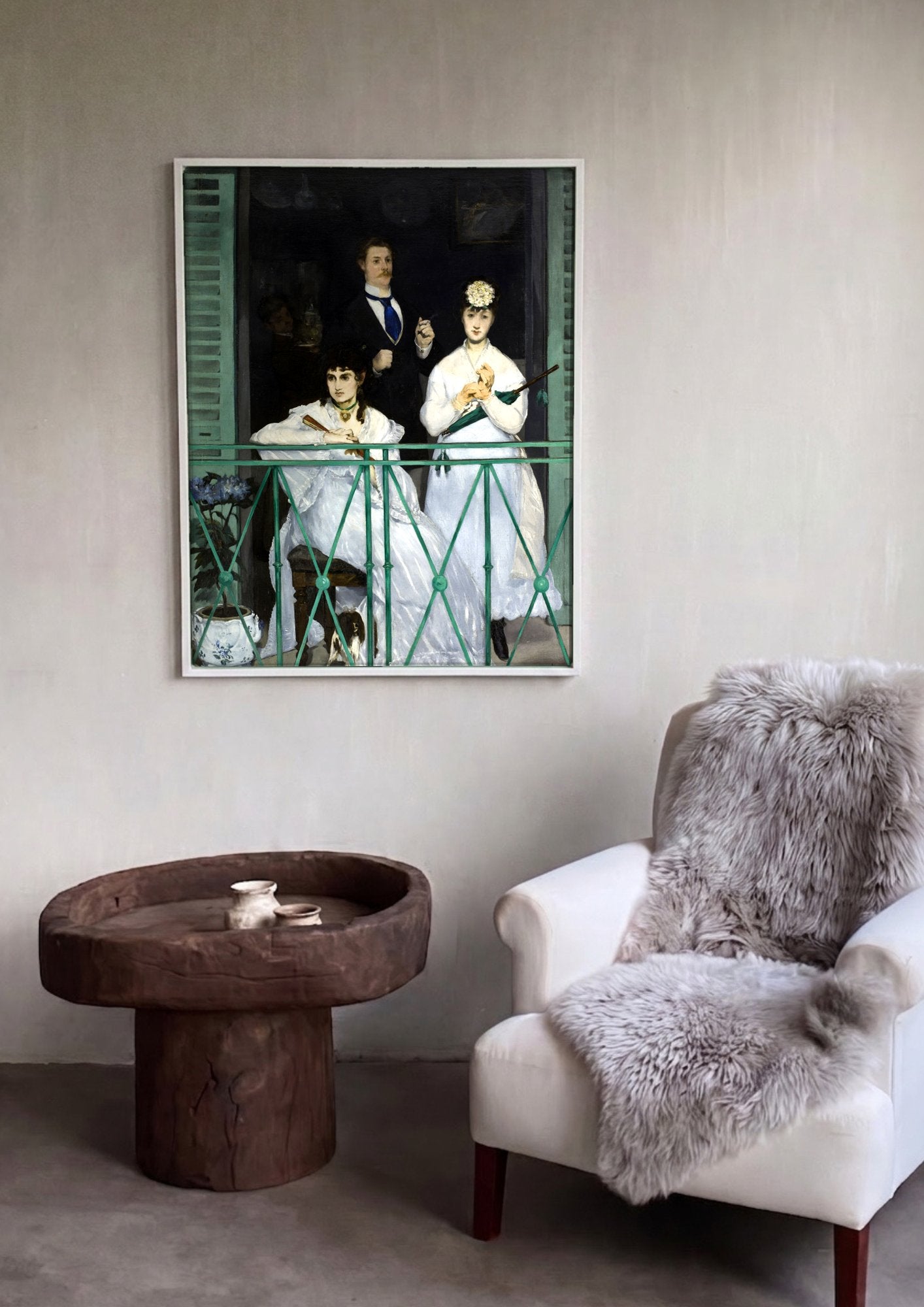 Quadro Decorativo A Varanda - Edouard Manet em ambiente decorado
