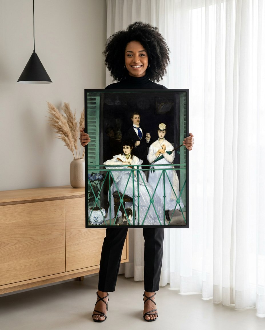 Quadro Decorativo A Varanda - Edouard Manet com modelo em ambiente
