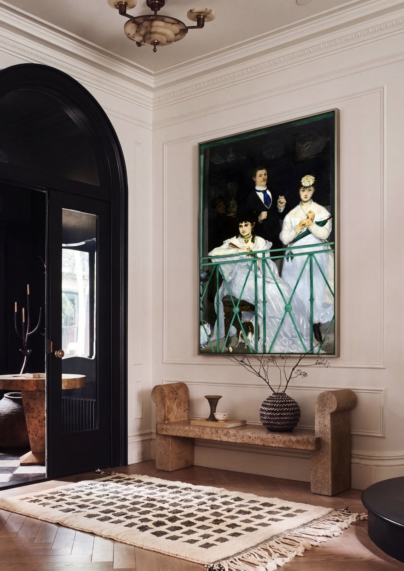 Quadro Decorativo A Varanda - Edouard Manet em ambiente decorado