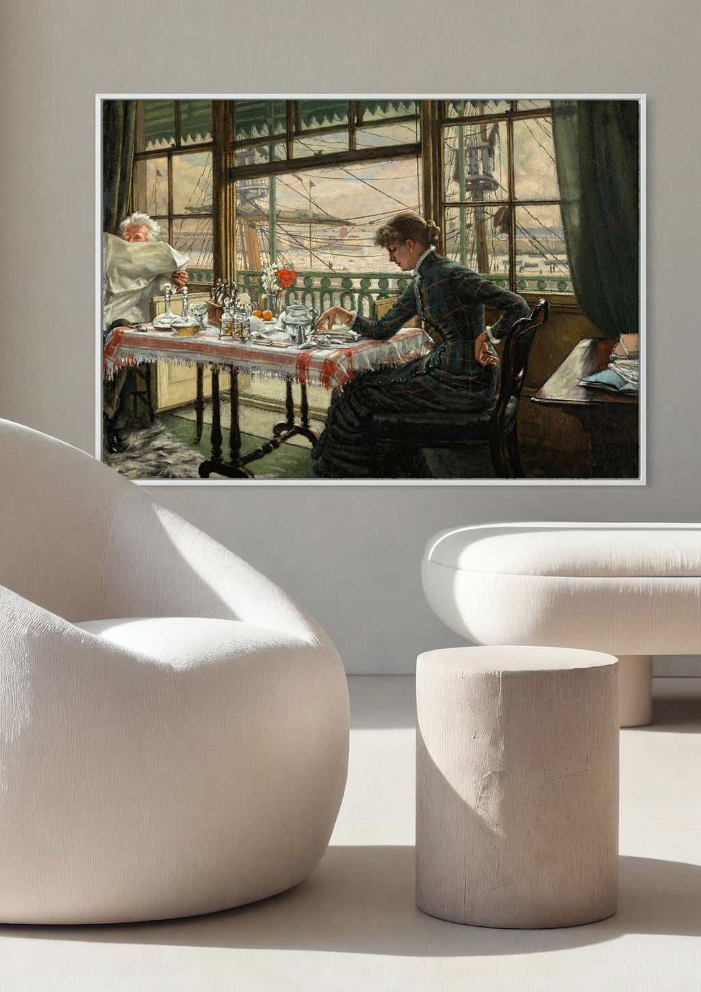 Quadro Decorativo A Mesa de Café da Manhã - James Tissot em ambiente decorado