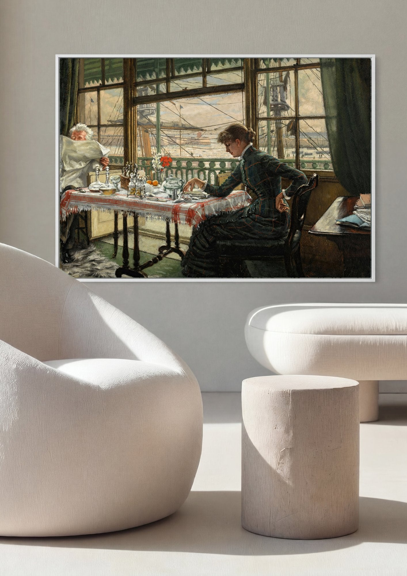Quadro Decorativo A Mesa de Café da Manhã - James Tissot em ambiente decorado