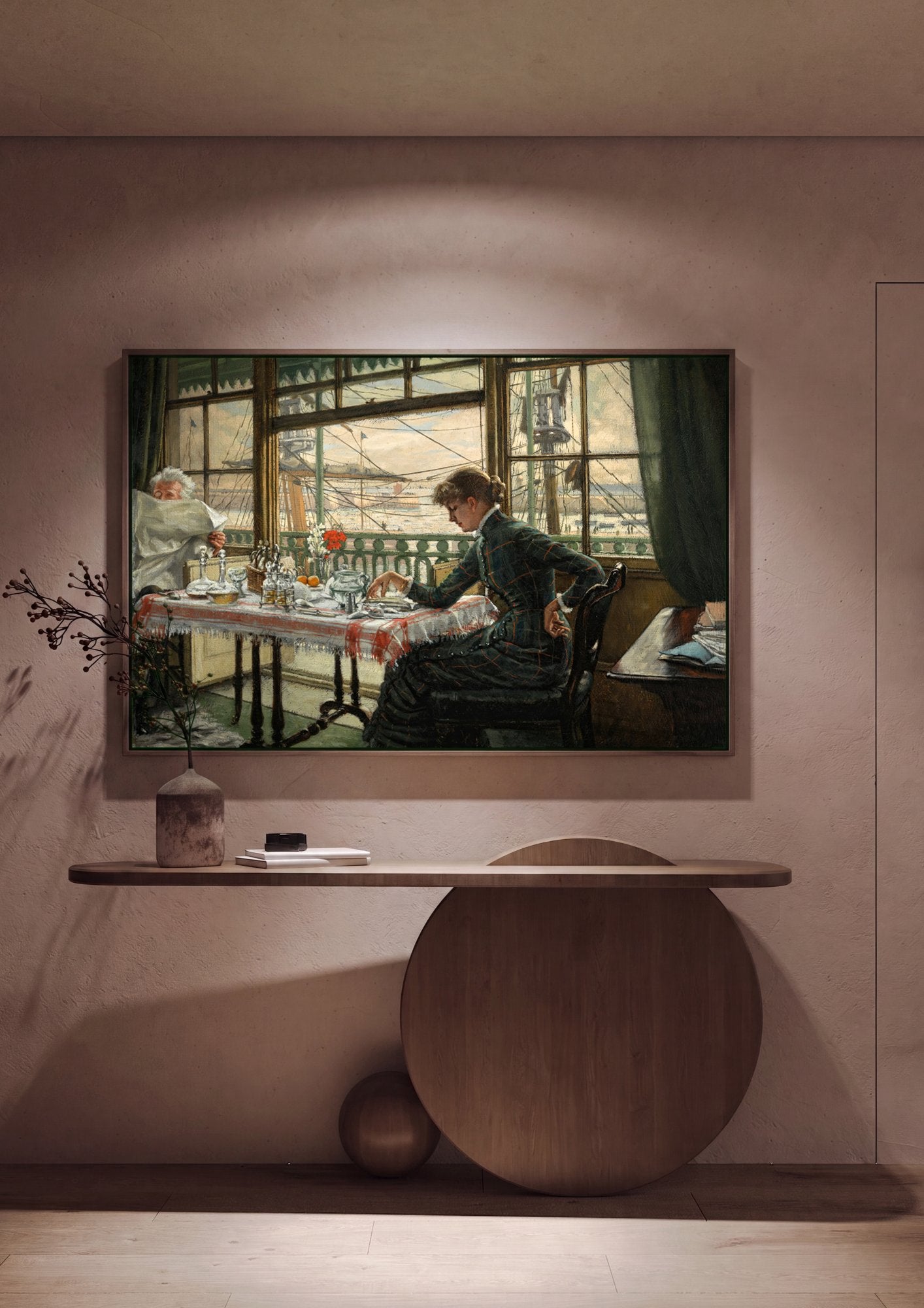 Quadro Decorativo A Mesa de Café da Manhã - James Tissot em ambiente decorado