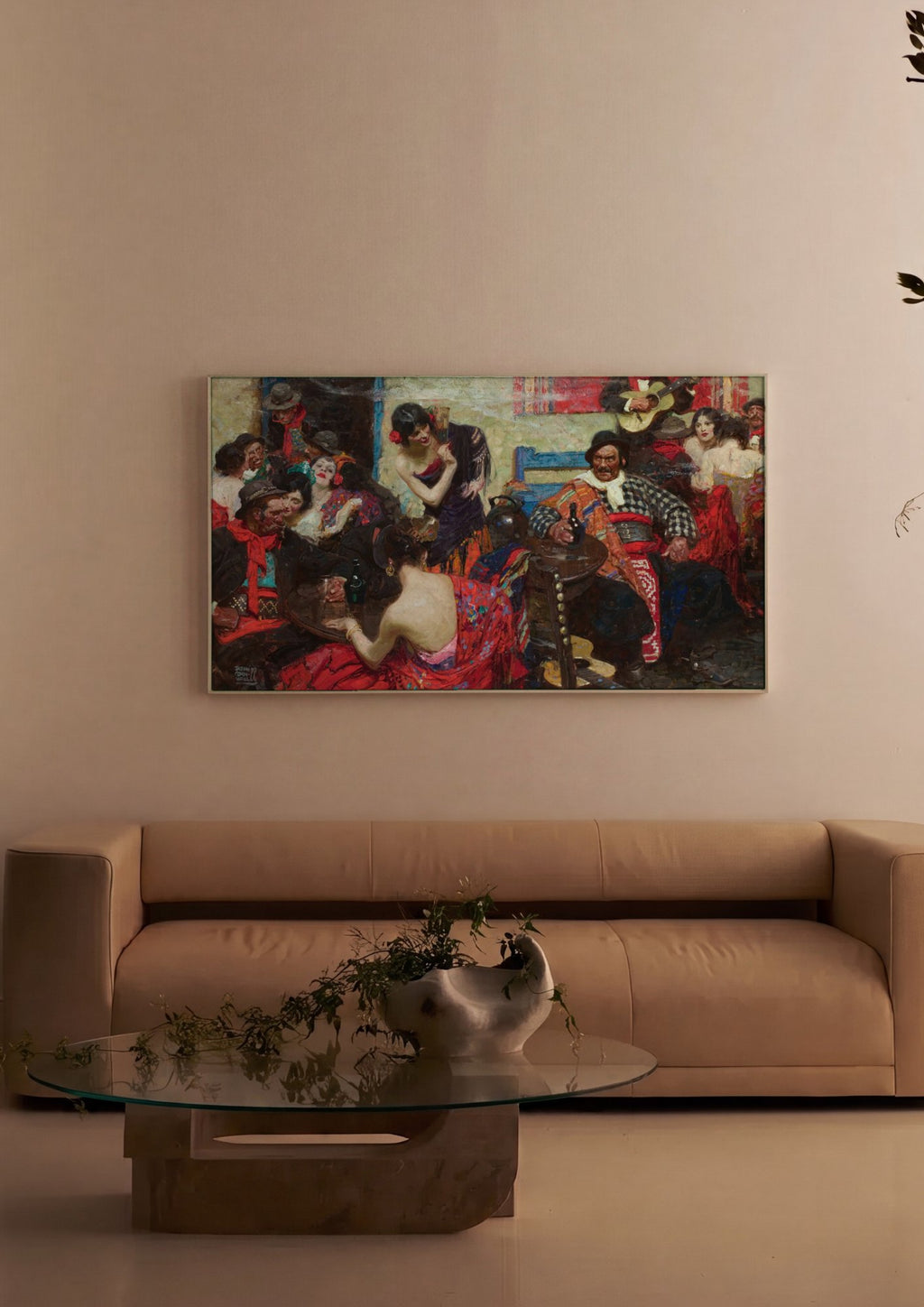 Quadro Decorativo Cena de Taberna Espanhola - Dean Cornwell em ambiente decorado