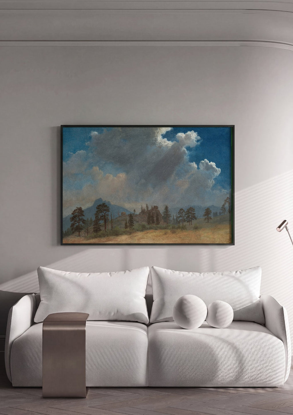 Quadro Decorativo Nuvens sobre a Montanha - Albert Bierstadt em ambiente decorado