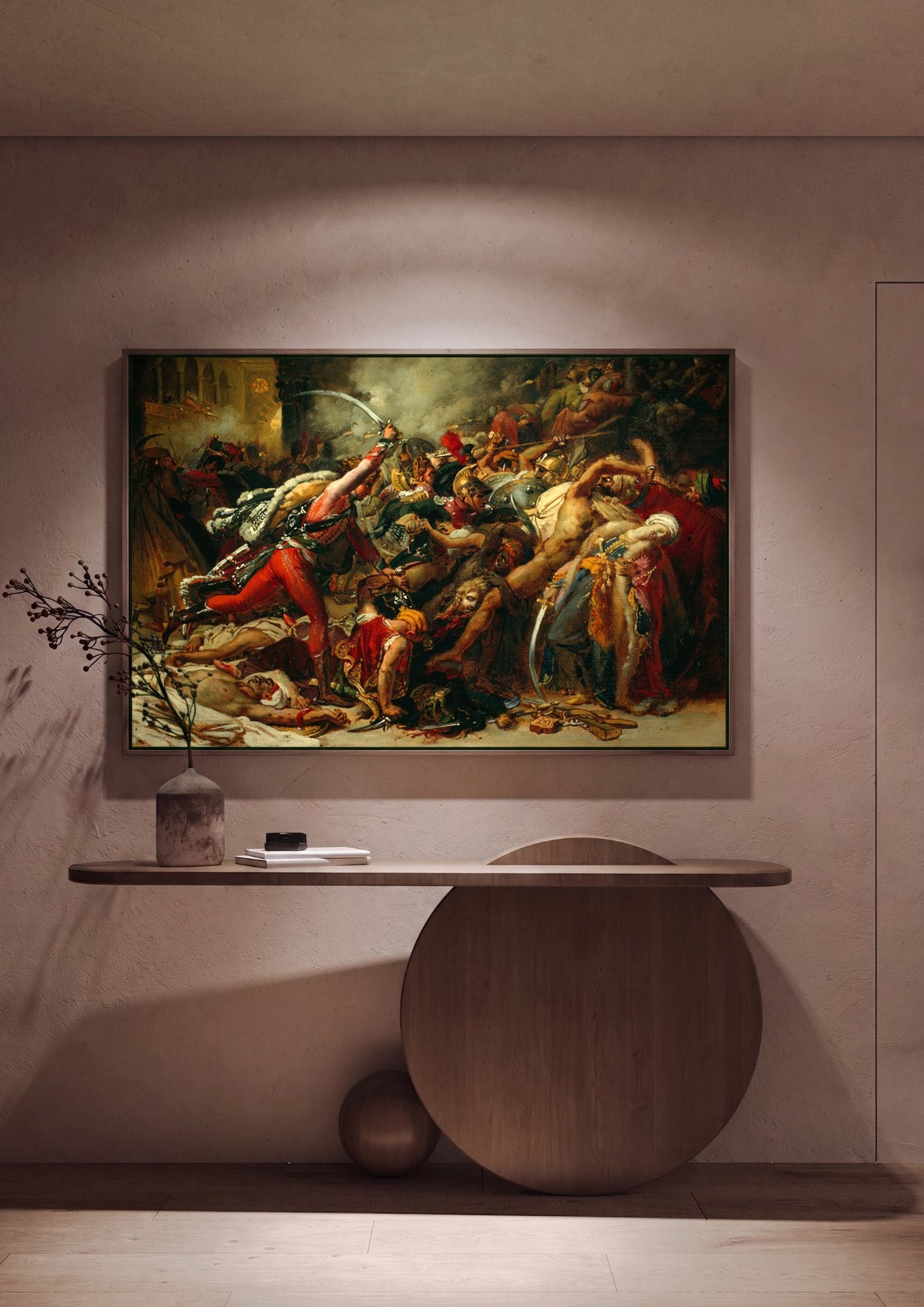Quadro Decorativo A Revolta do Cairo - Anne-Louis Girodet em ambiente decorado