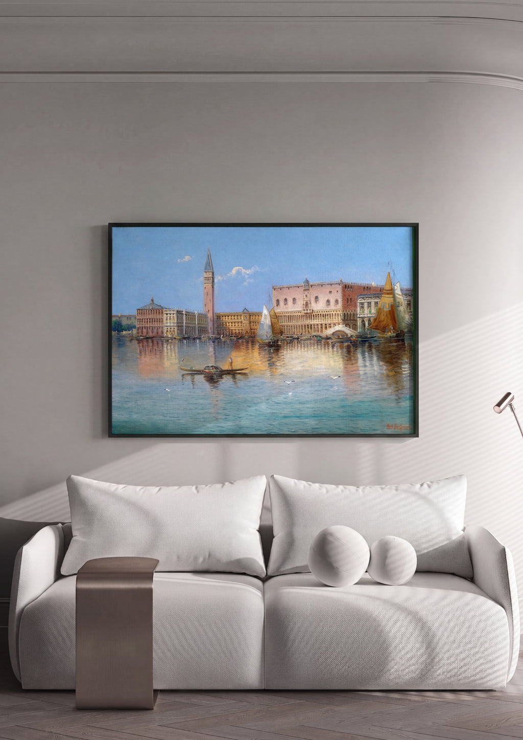 Quadro Decorativo 'Veneza' – Karl Kaufmann em ambiente decorado