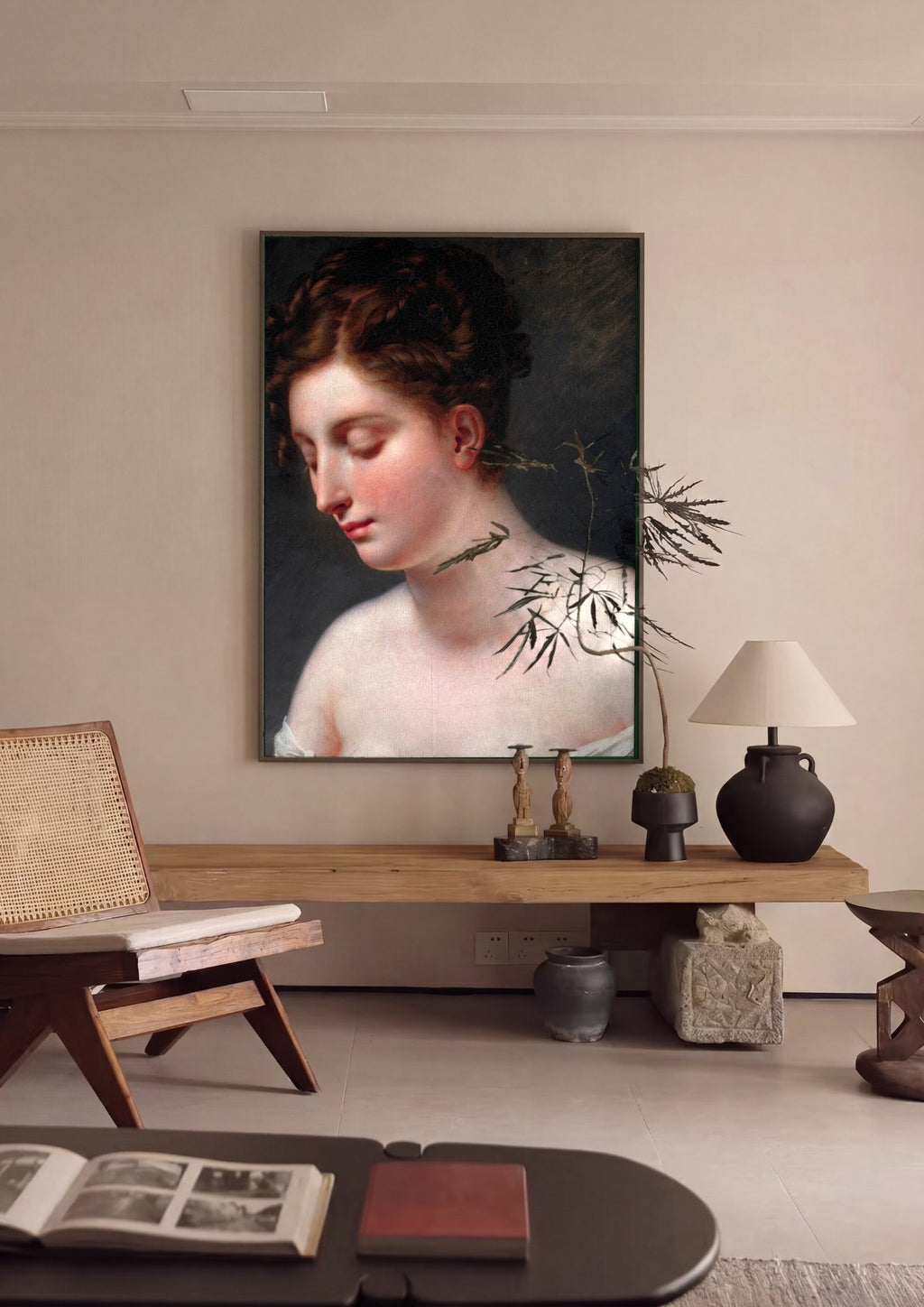 Quadro Decorativo Mademoiselle Lange - Anne-Louis Girodet em ambiente decorado