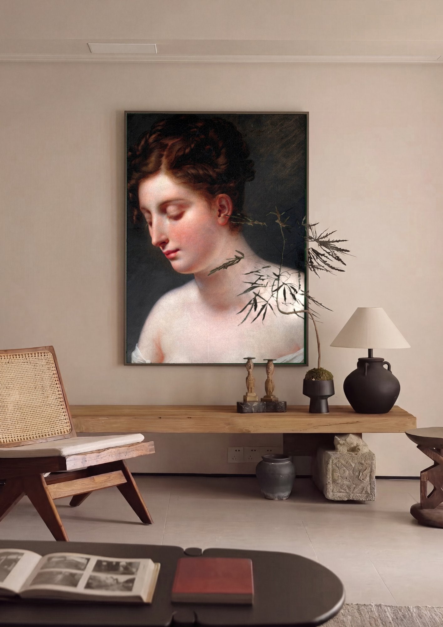 Quadro Decorativo Mademoiselle Lange - Anne-Louis Girodet em ambiente decorado