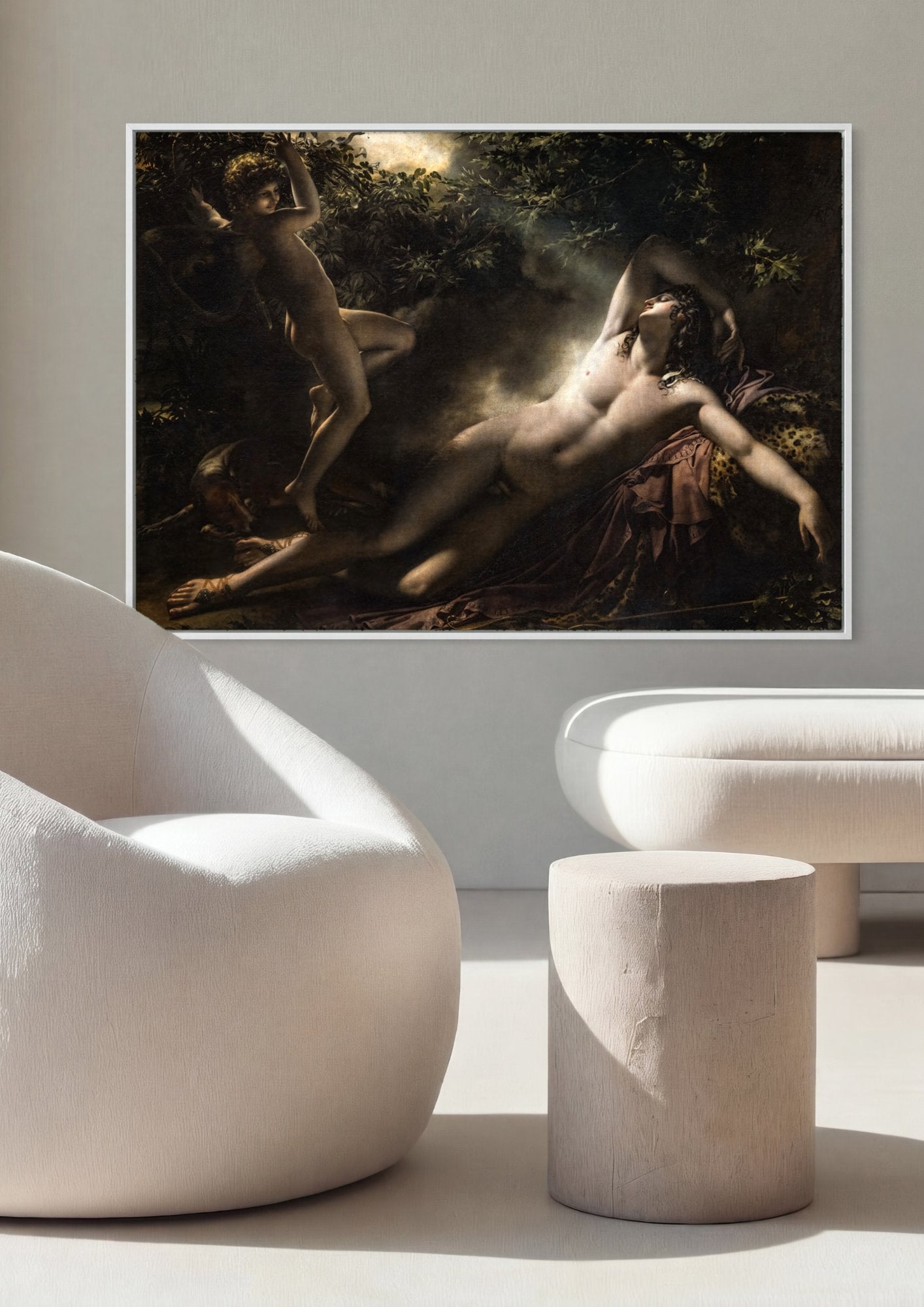 Quadro Decorativo O Sono de Endimião - Anne-Louis Girodet em ambiente decorado