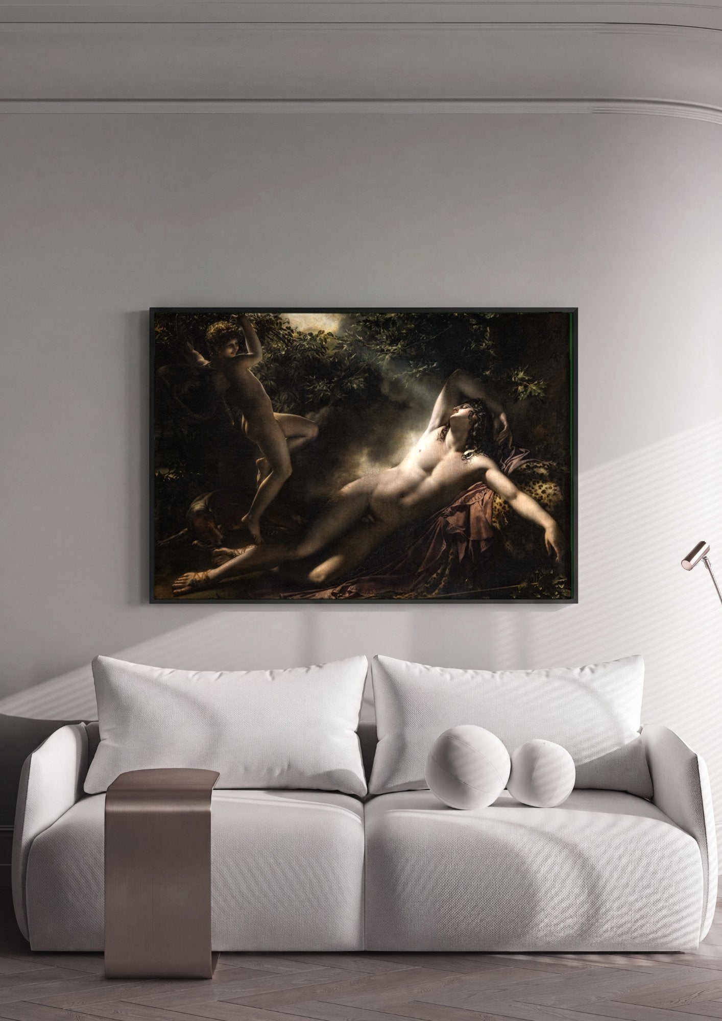 Quadro Decorativo O Sono de Endimião - Anne-Louis Girodet em ambiente decorado