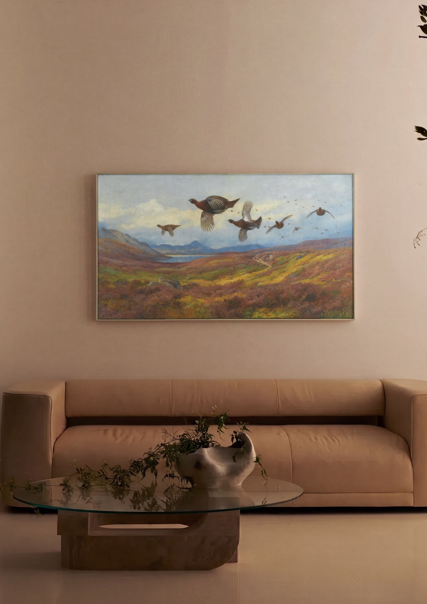Quadro Decorativo Aves em Voo no Pântano - Thorburn em ambiente decorado