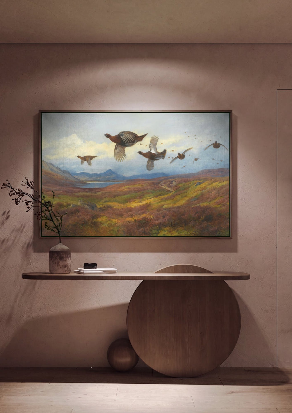Quadro Decorativo Aves em Voo no Pântano - Thorburn em ambiente decorado