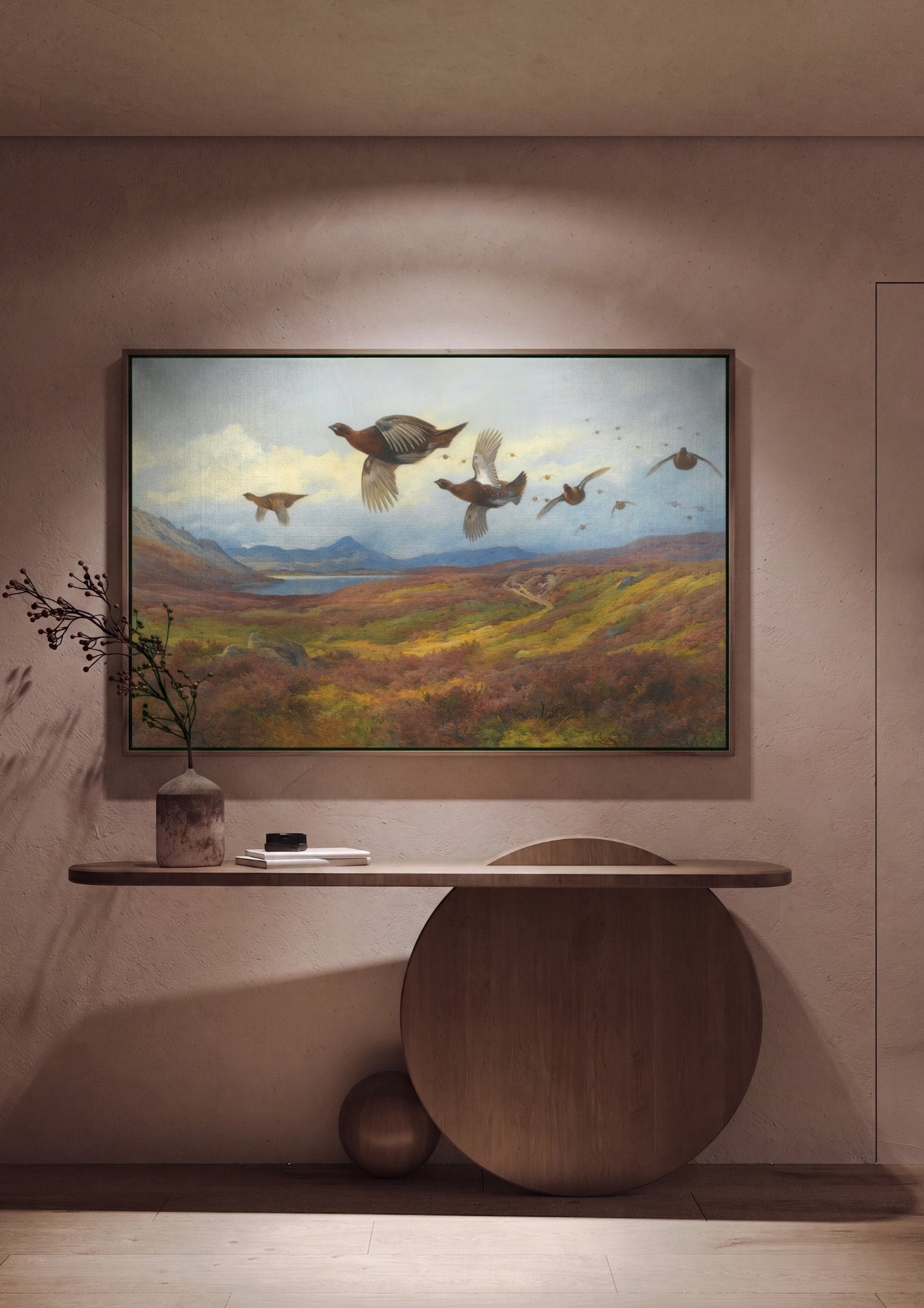 Quadro Decorativo Aves em Voo no Pântano - Thorburn em ambiente decorado