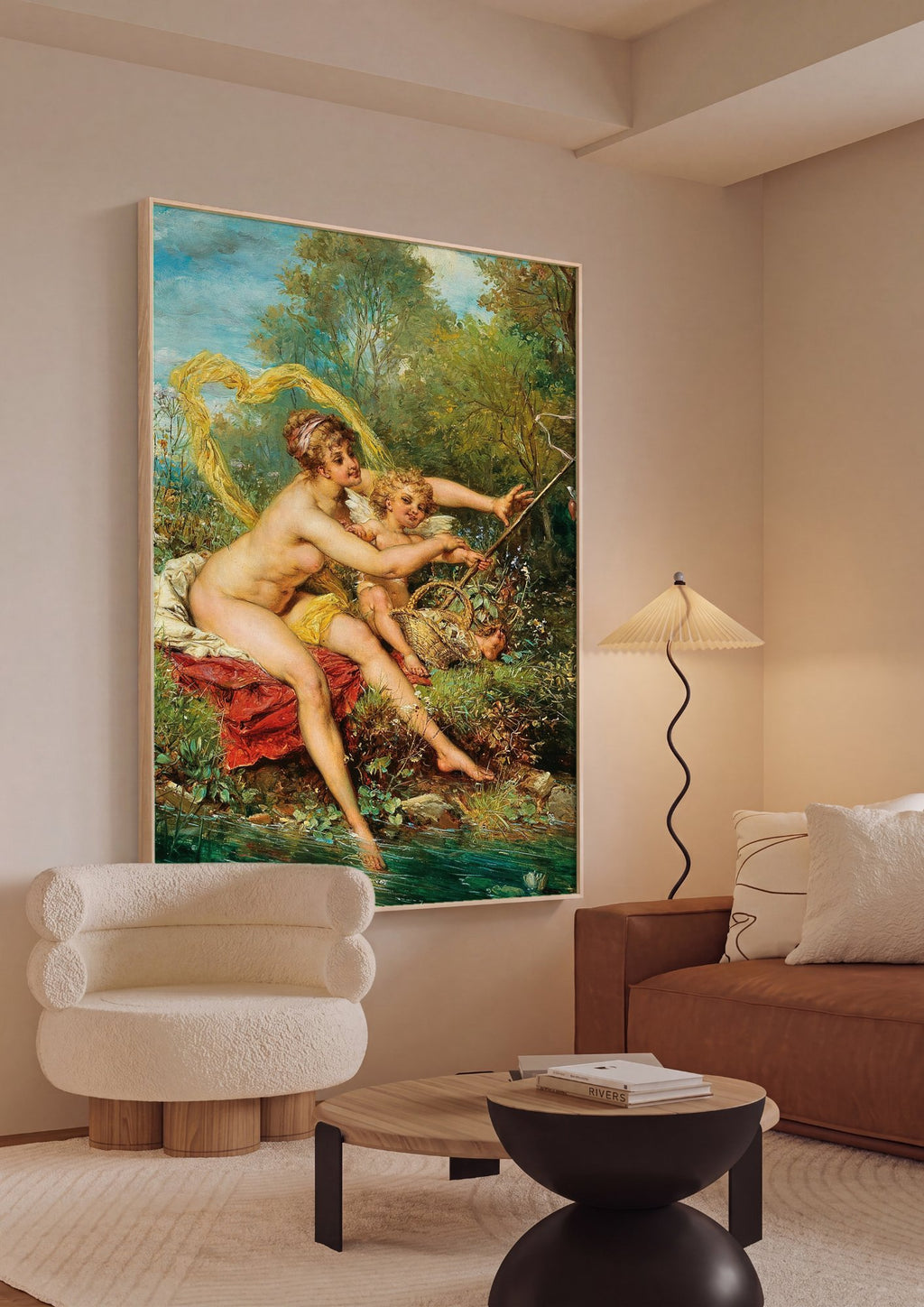 Quadro Decorativo A Oferta de Amor - Hans Zatzka em ambiente decorado