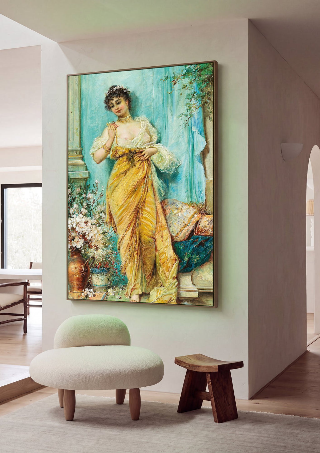 Quadro Decorativo A Mulher Oriental - Hans Zatzka em ambiente decorado
