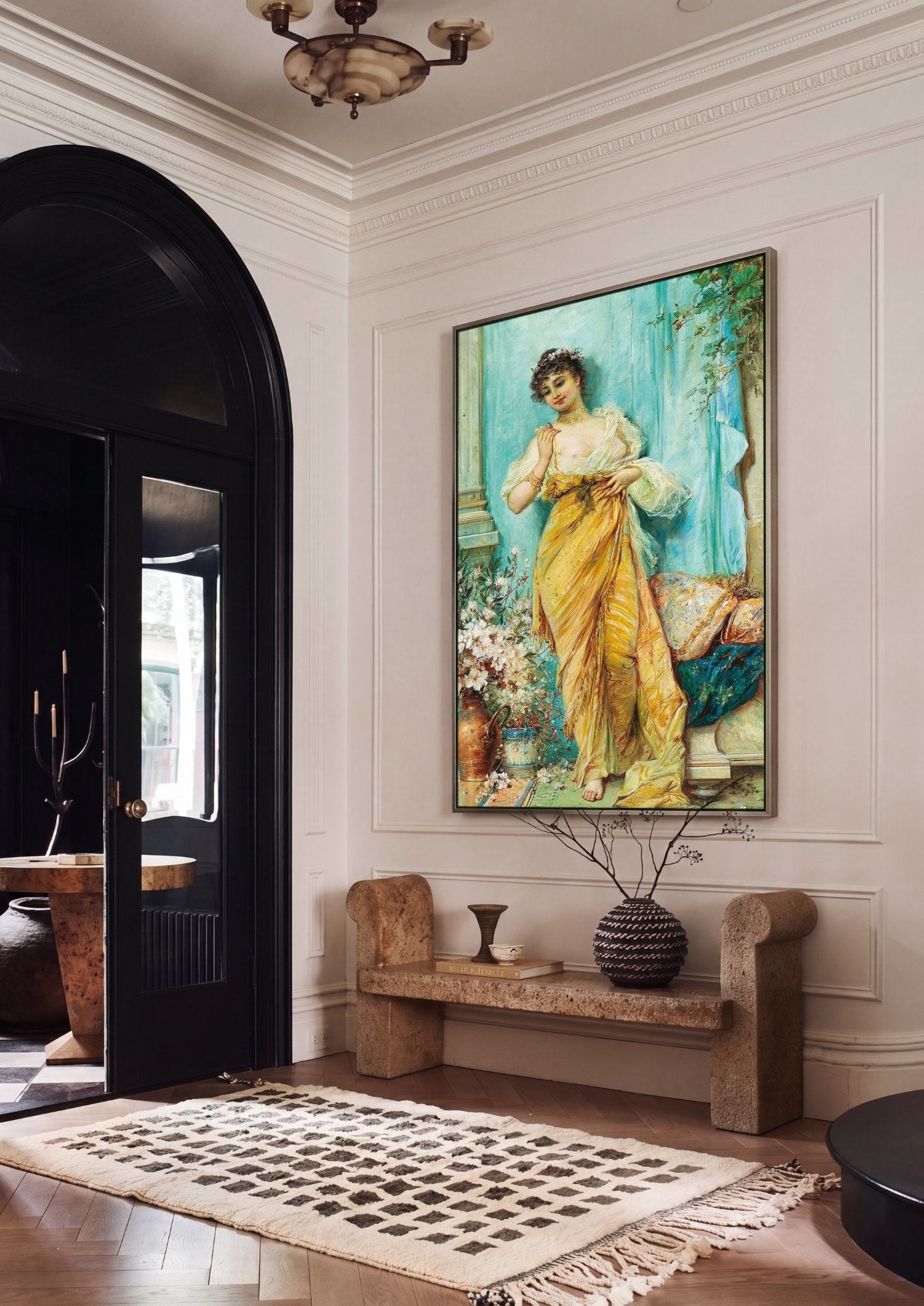 Quadro Decorativo A Mulher Oriental - Hans Zatzka em ambiente decorado