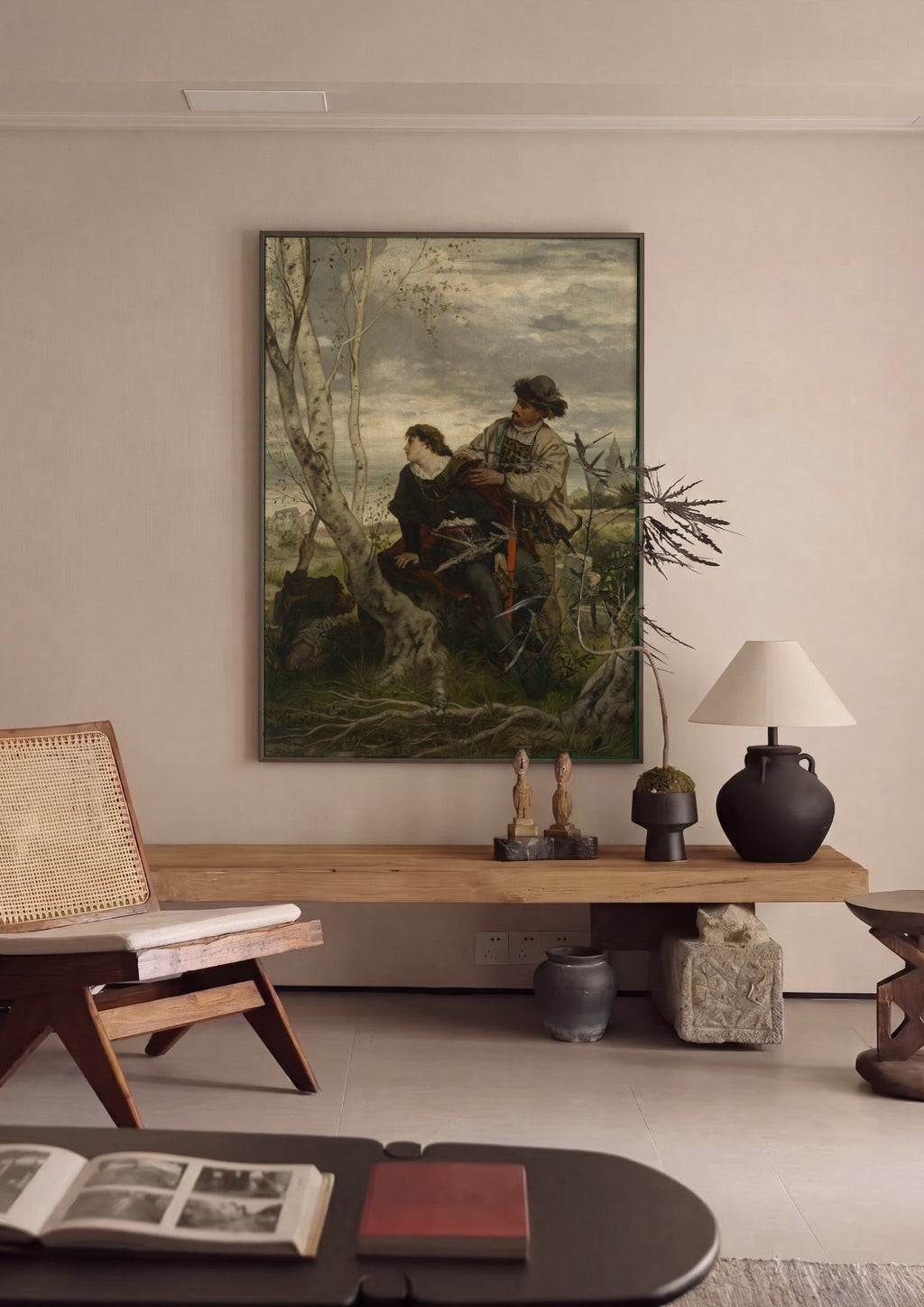 Quadro Decorativo Hamlet e Horácio - Hans Thoma em ambiente decorado