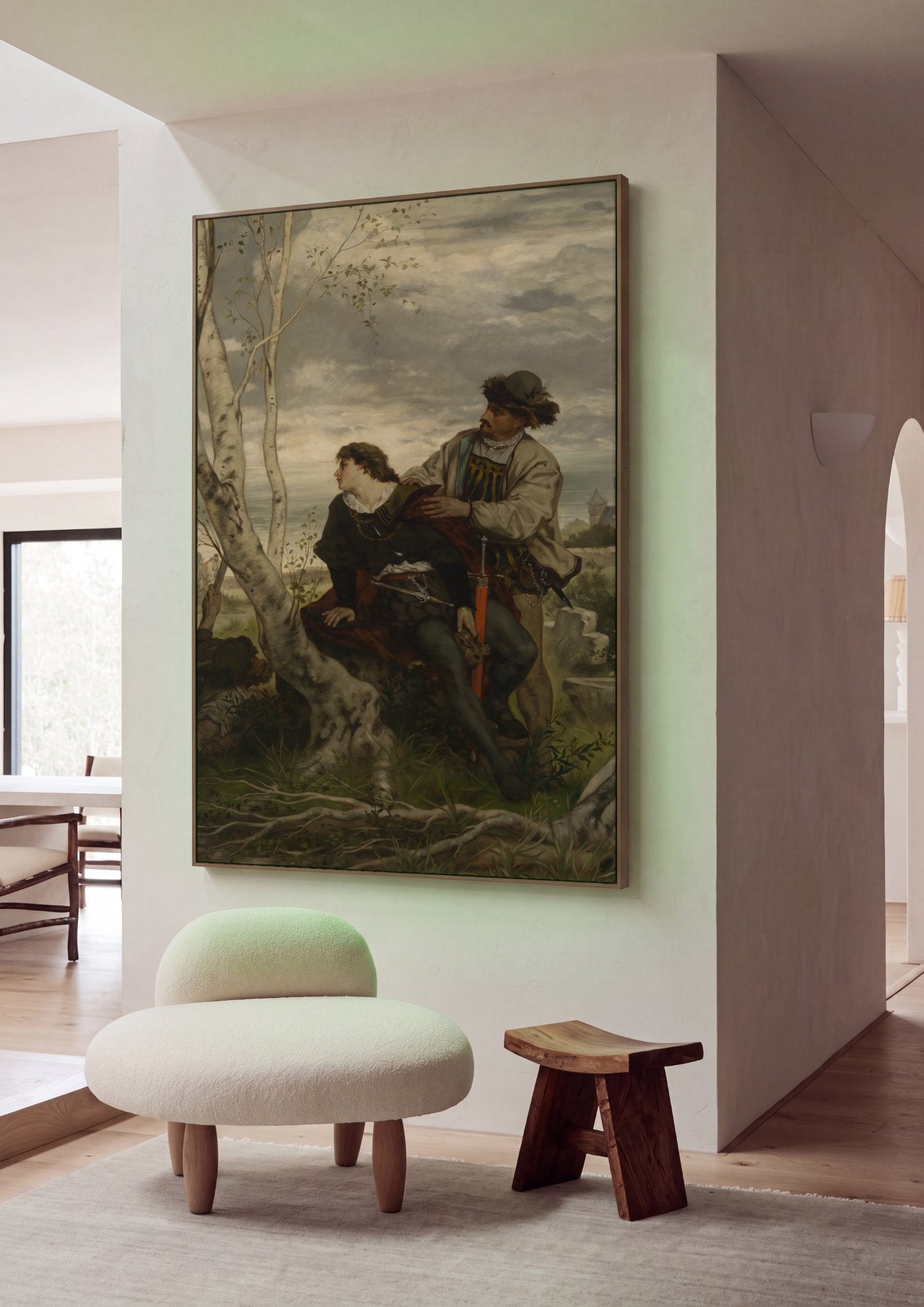 Quadro Decorativo Hamlet e Horácio - Hans Thoma em ambiente decorado
