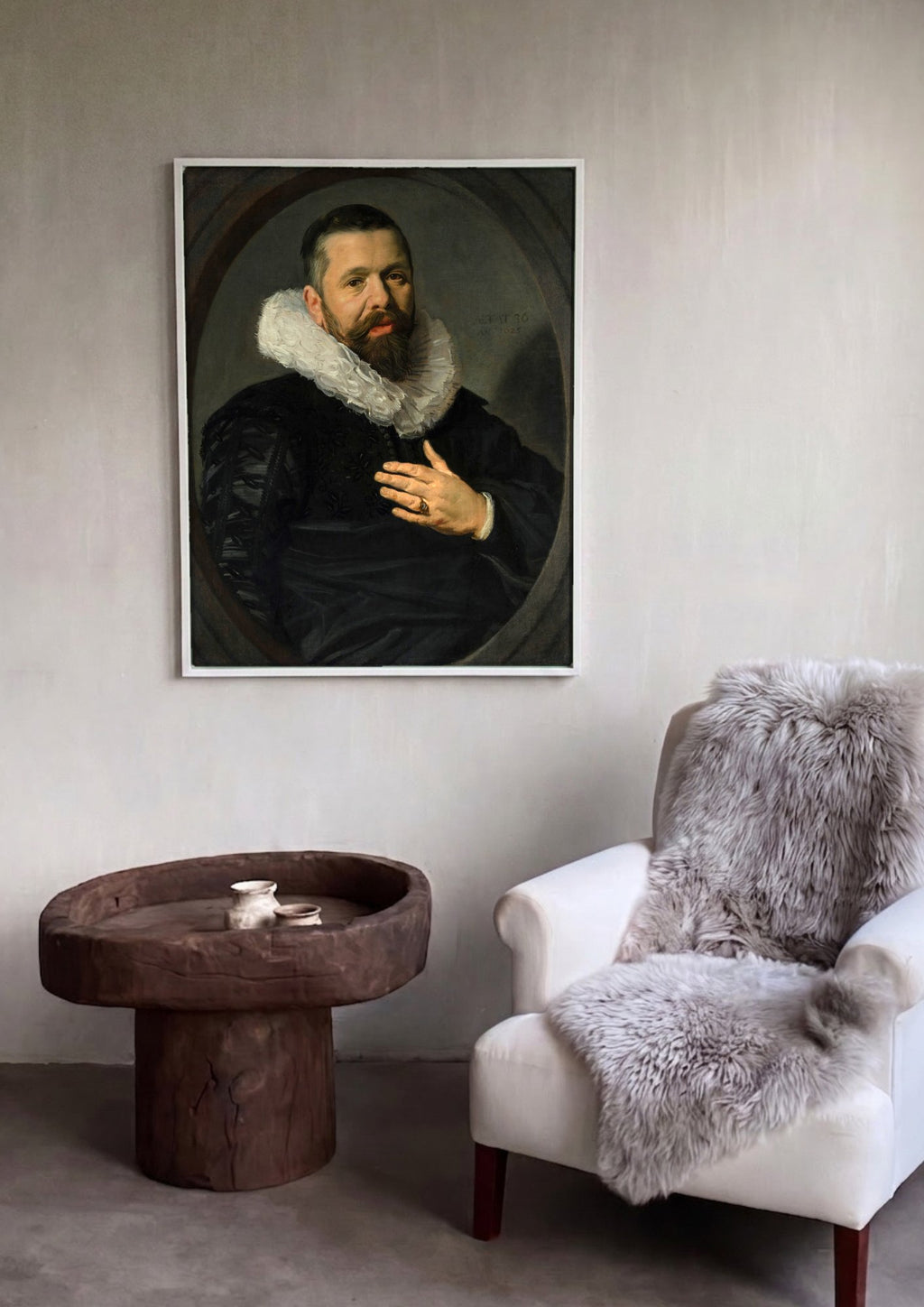 Quadro Decorativo Retrato de Homem - Frans Hals em ambiente decorado