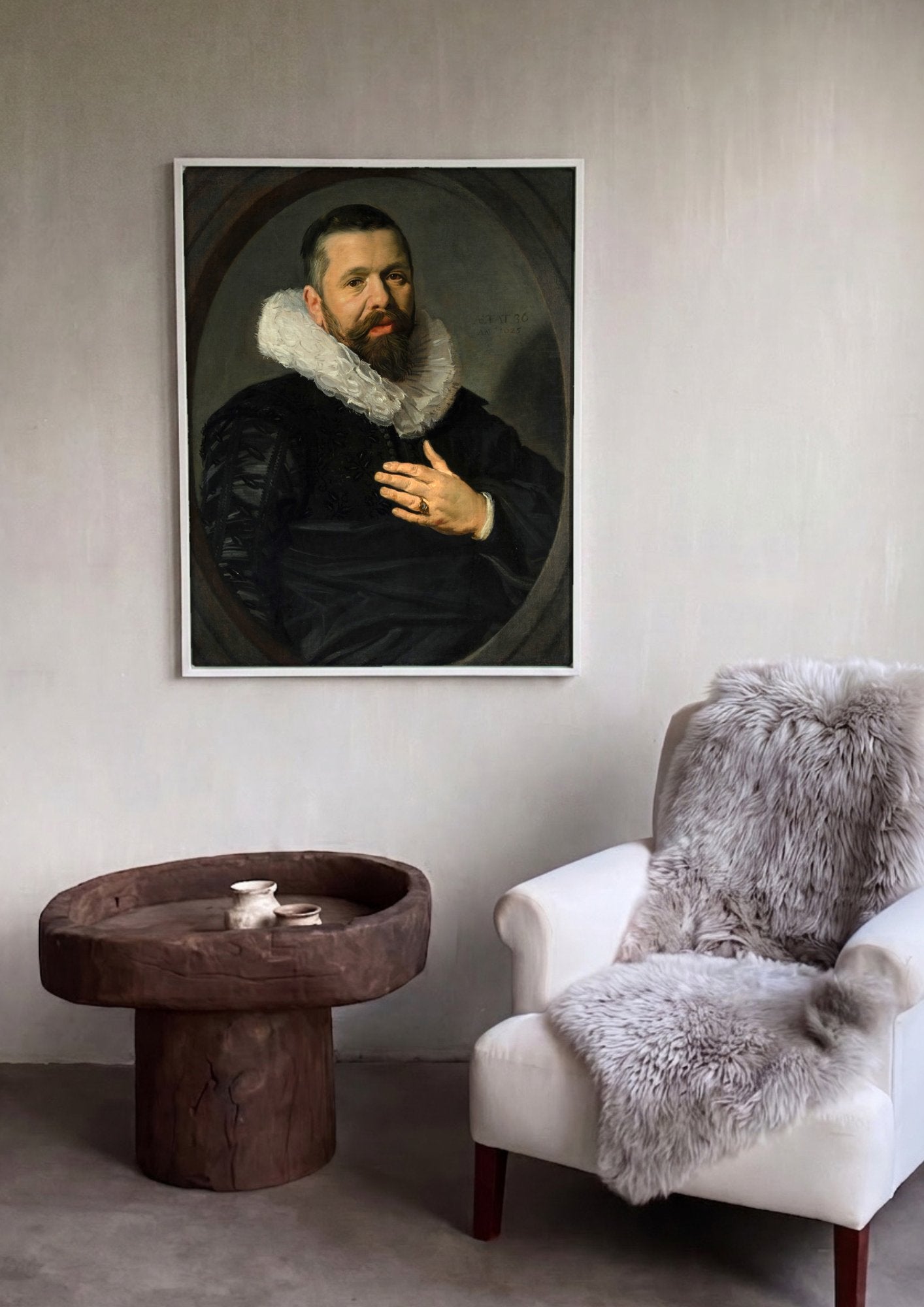 Quadro Decorativo Retrato de Homem - Frans Hals em ambiente decorado