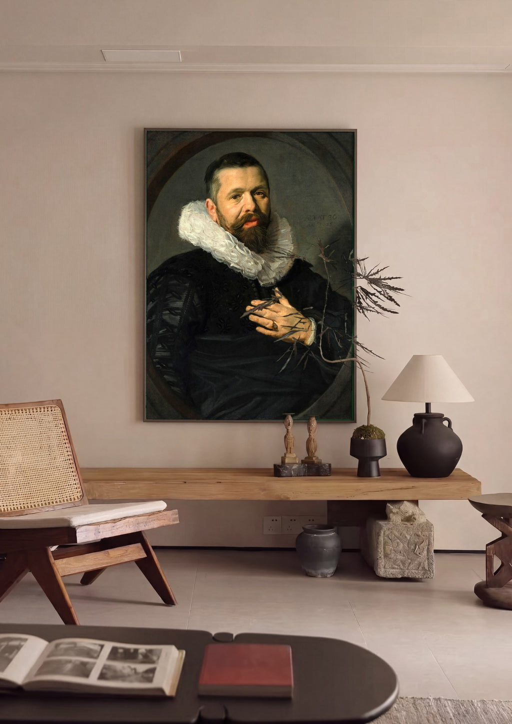 Quadro Decorativo Retrato de Homem - Frans Hals em ambiente decorado
