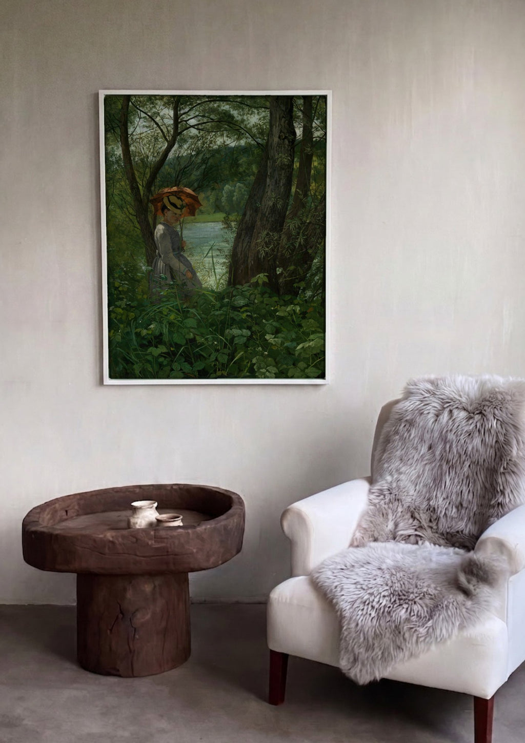 Quadro Decorativo A Caminho do Lago - Hans Thoma em ambiente decorado