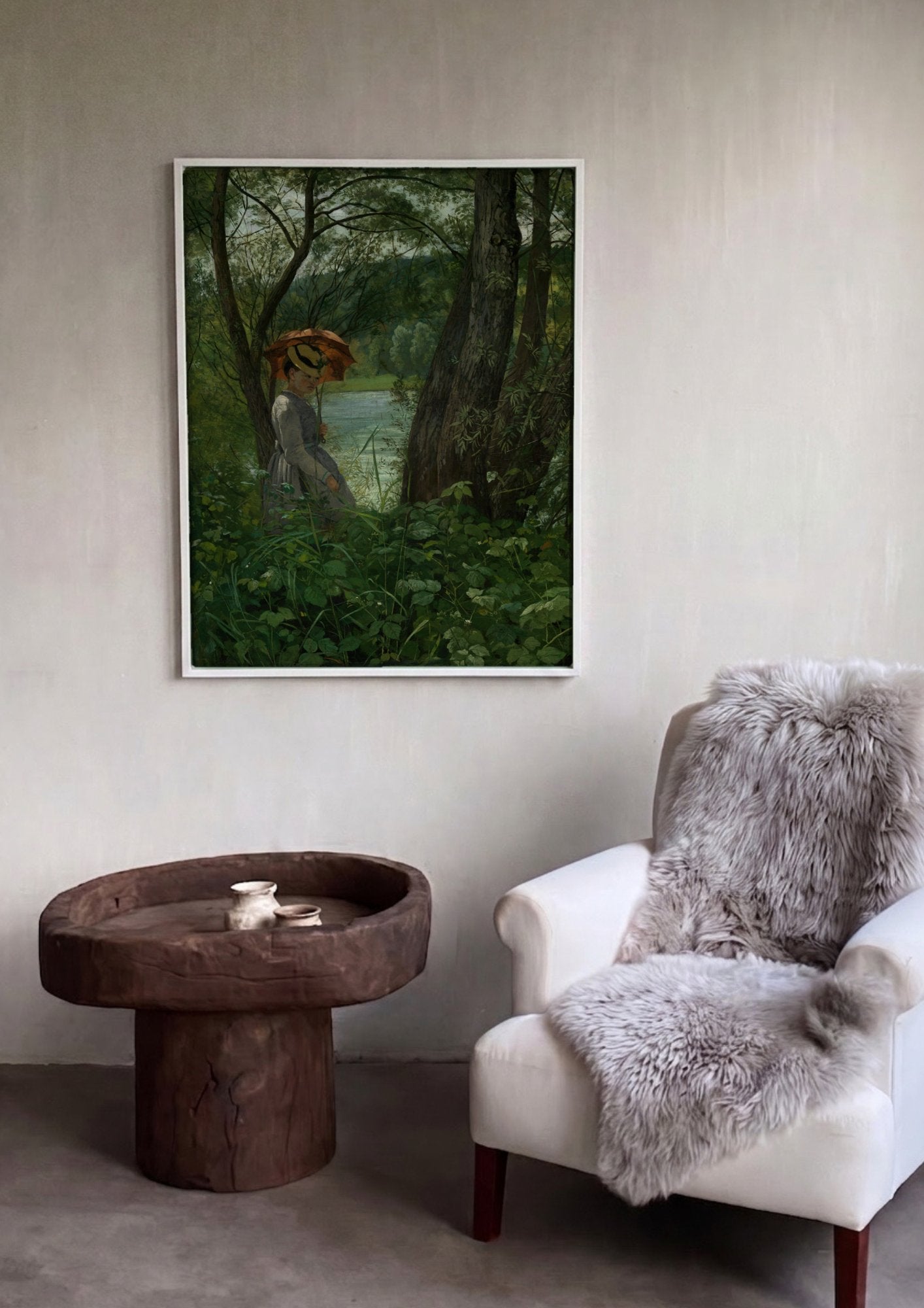 Quadro Decorativo A Caminho do Lago - Hans Thoma em ambiente decorado