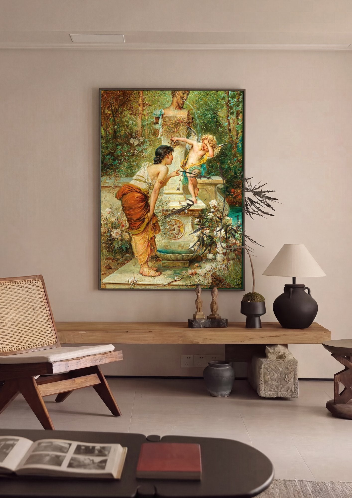Quadro Decorativo A Flecha Quebrada - Hans Zatzka em ambiente decorado