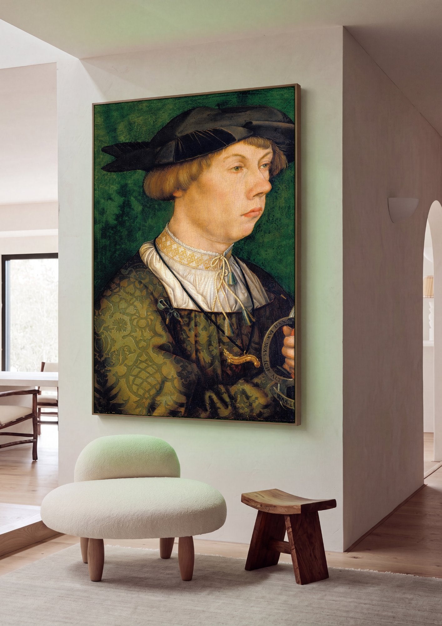Quadro Decorativo O Jovem com Cravo - Hans Holbein, o Jovem em ambiente decorado