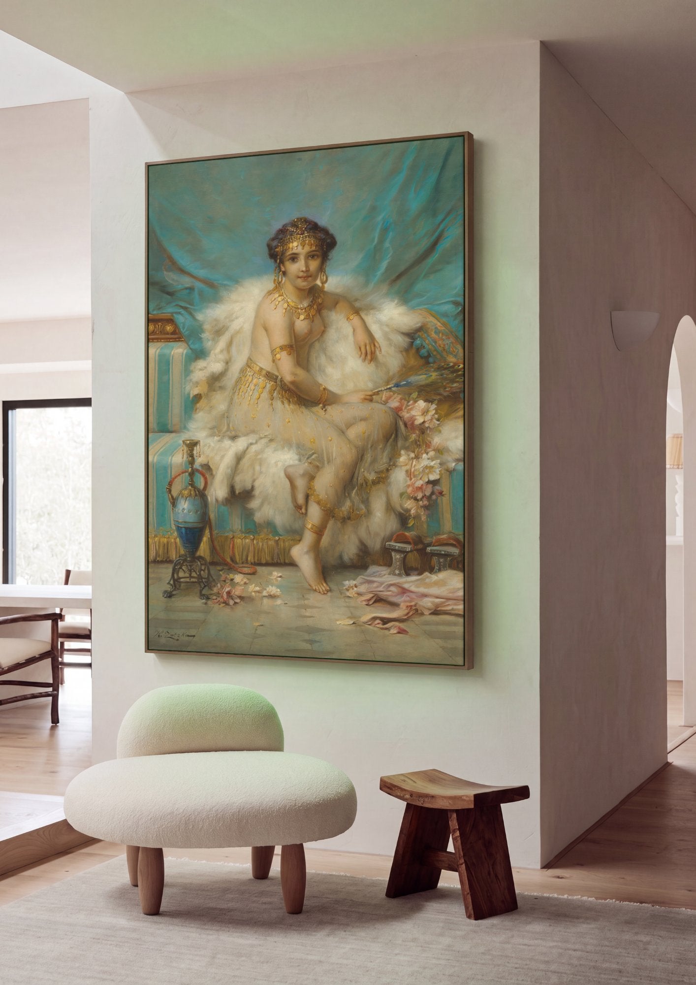 Quadro Decorativo Odalisca Oriental - Hans Zatzka em ambiente decorado