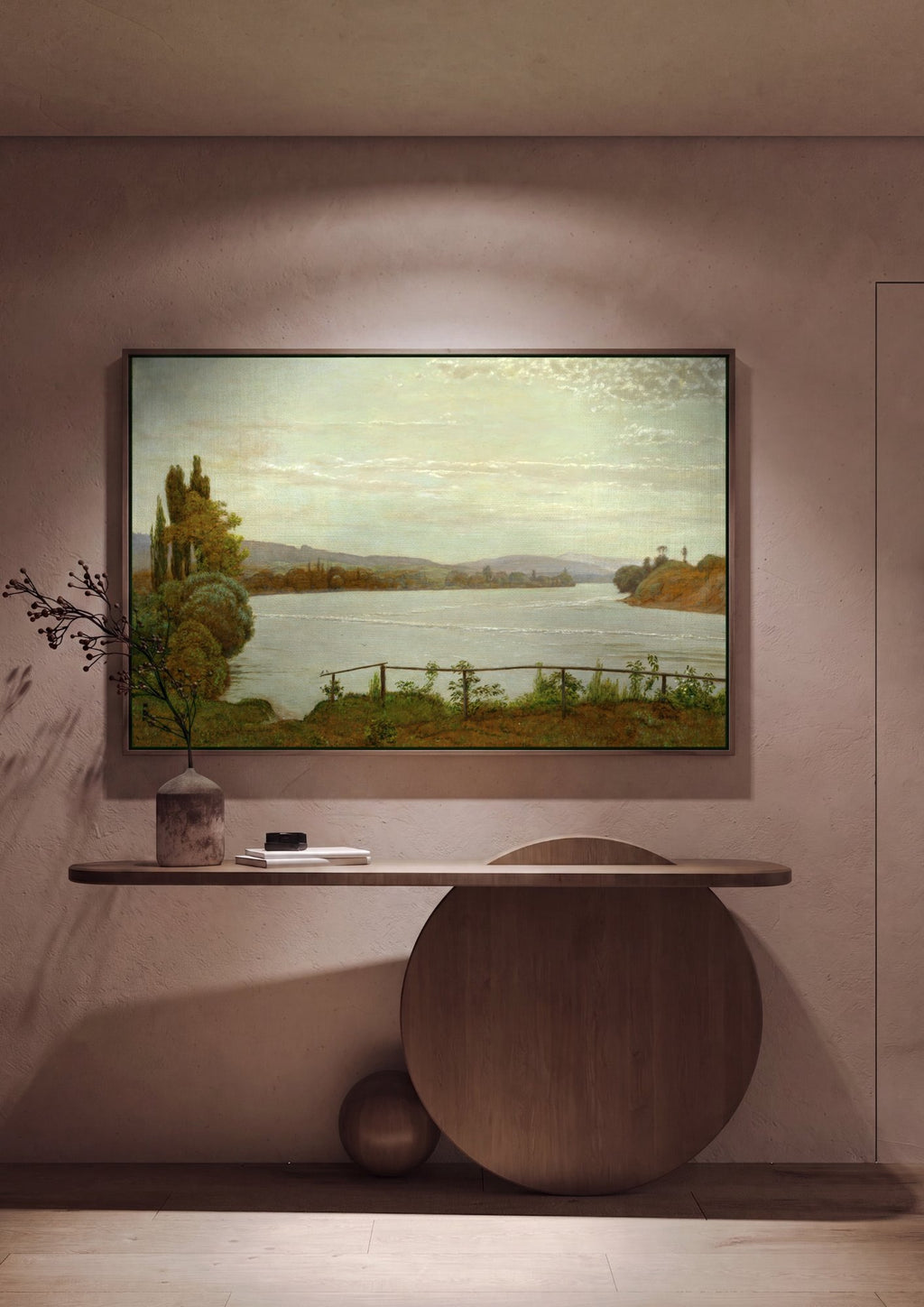 Quadro Decorativo Paisagem com Rio - Hans Thoma em ambiente decorado