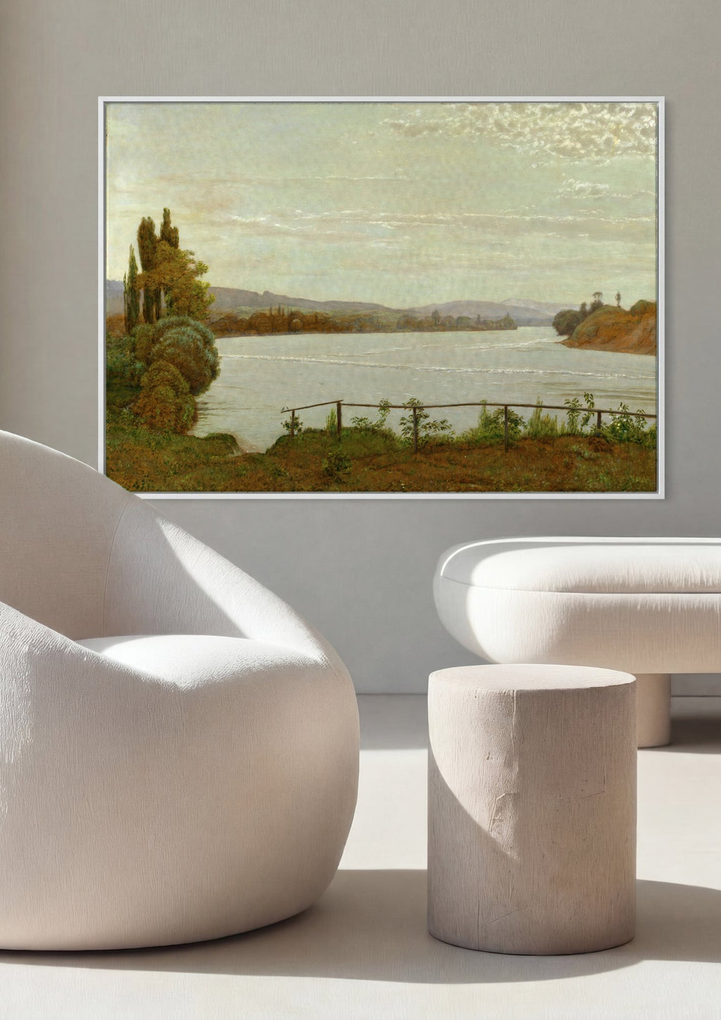 Quadro Decorativo Paisagem com Rio - Hans Thoma em ambiente decorado