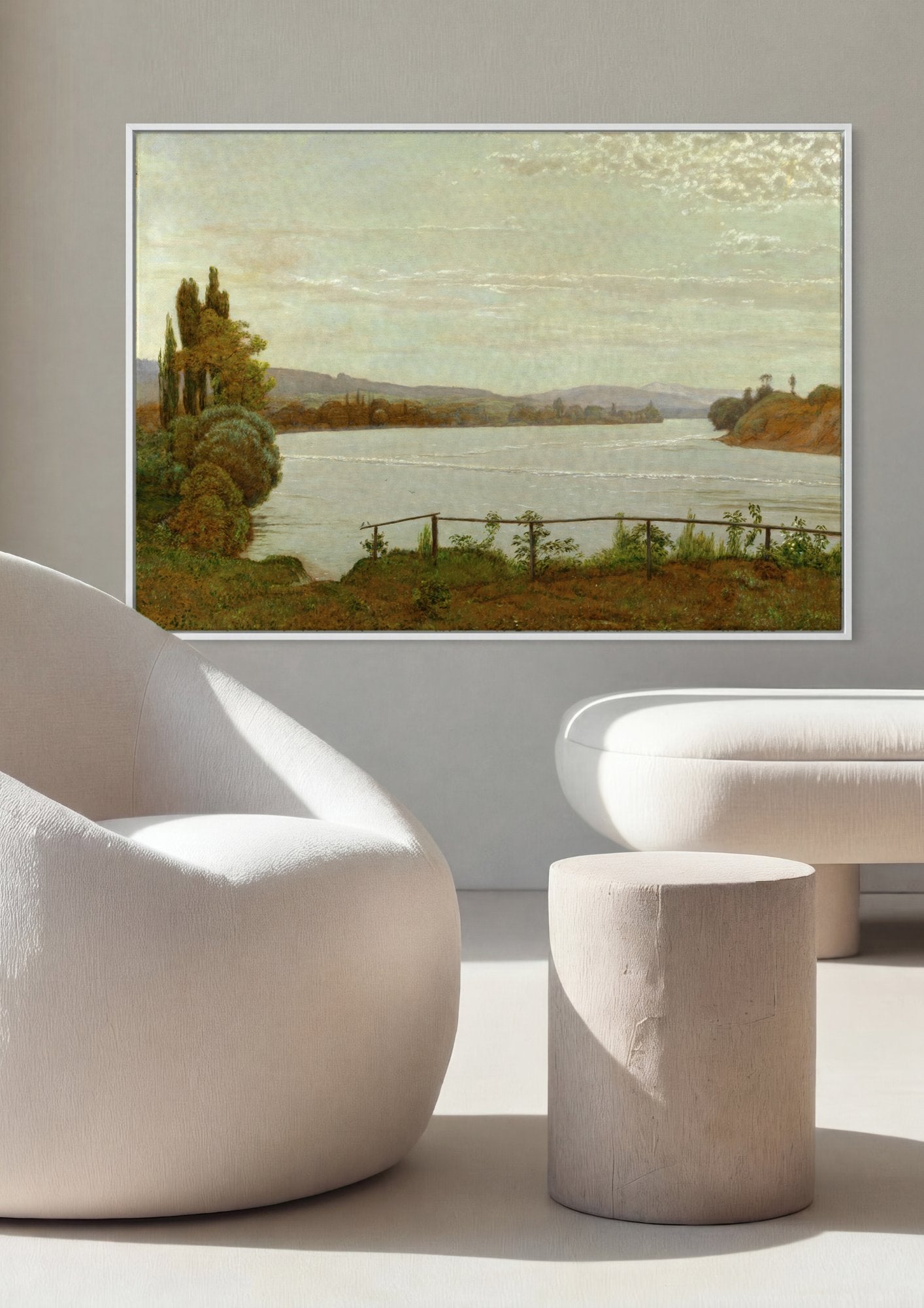 Quadro Decorativo Paisagem com Rio - Hans Thoma em ambiente decorado