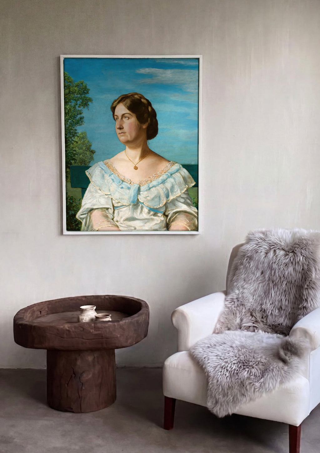 Quadro Decorativo Retrato de Mulher - Hans Thoma em ambiente decorado