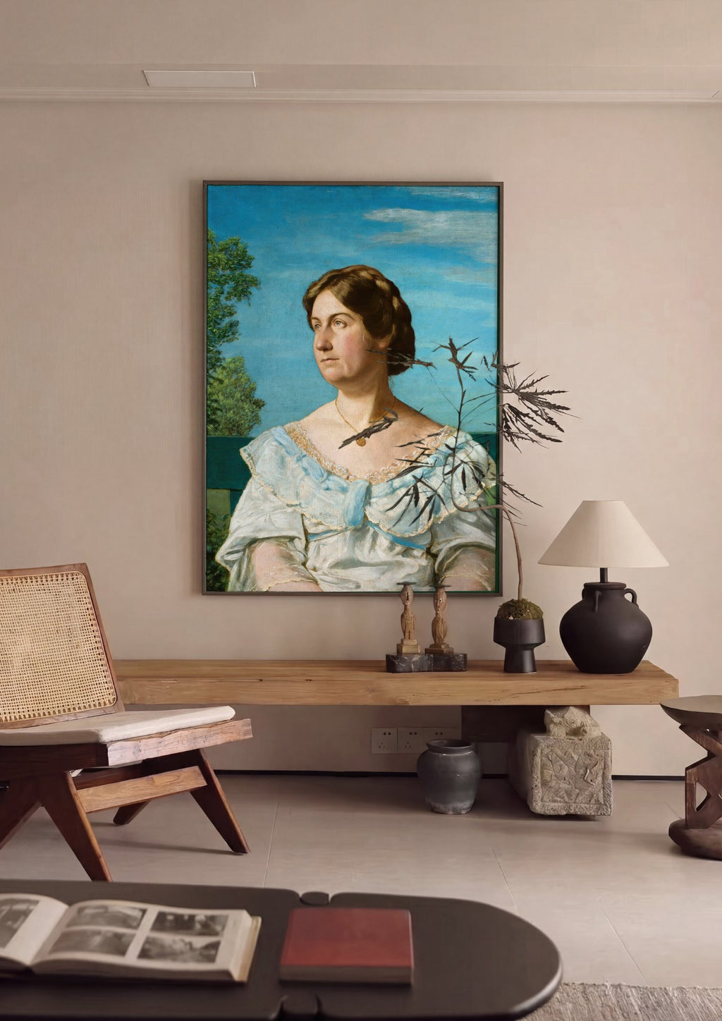 Quadro Decorativo Retrato de Mulher - Hans Thoma em ambiente decorado