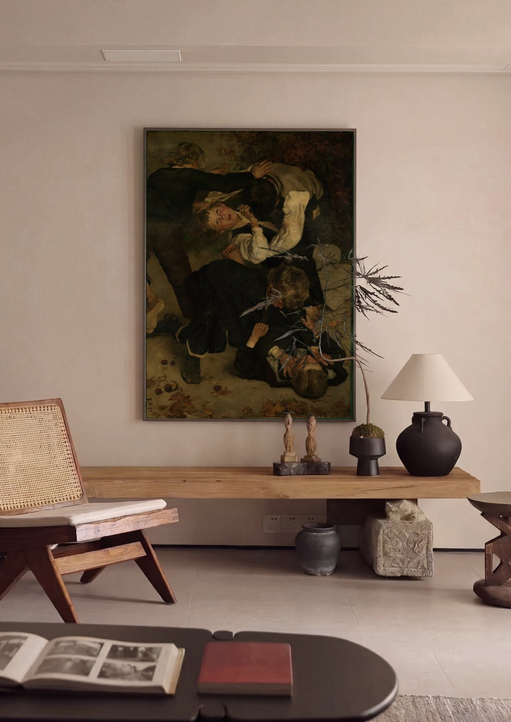 Quadro Decorativo A Briga (The Brawl) - Hans Thoma em ambiente decorado
