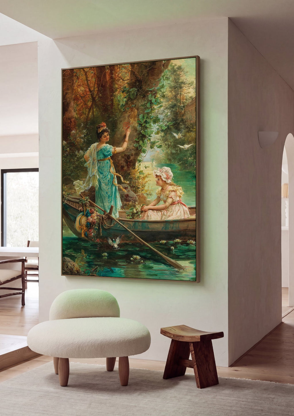 Quadro Decorativo A Oferta de Amor - Hans Zatzka em ambiente decorado