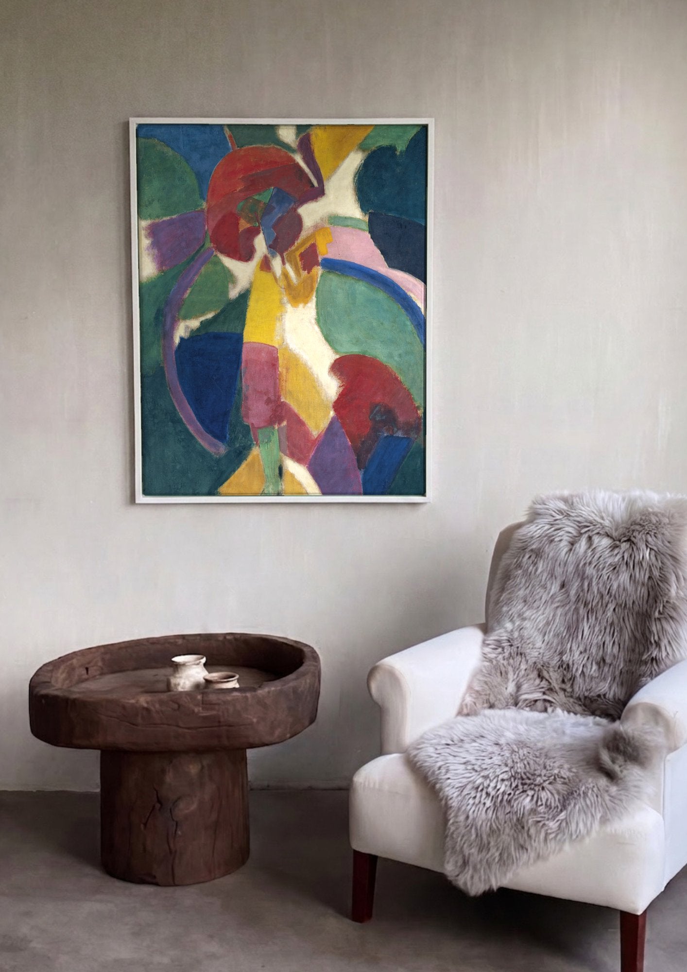Quadro Decorativo Formas e Cores Vibrantes - Delaunay em ambiente decorado
