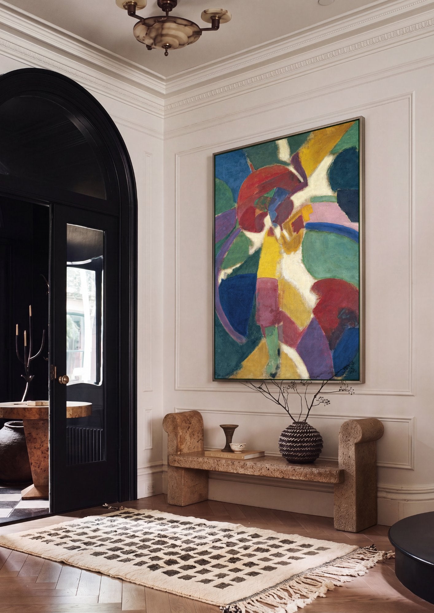 Quadro Decorativo Formas e Cores Vibrantes - Delaunay em ambiente decorado