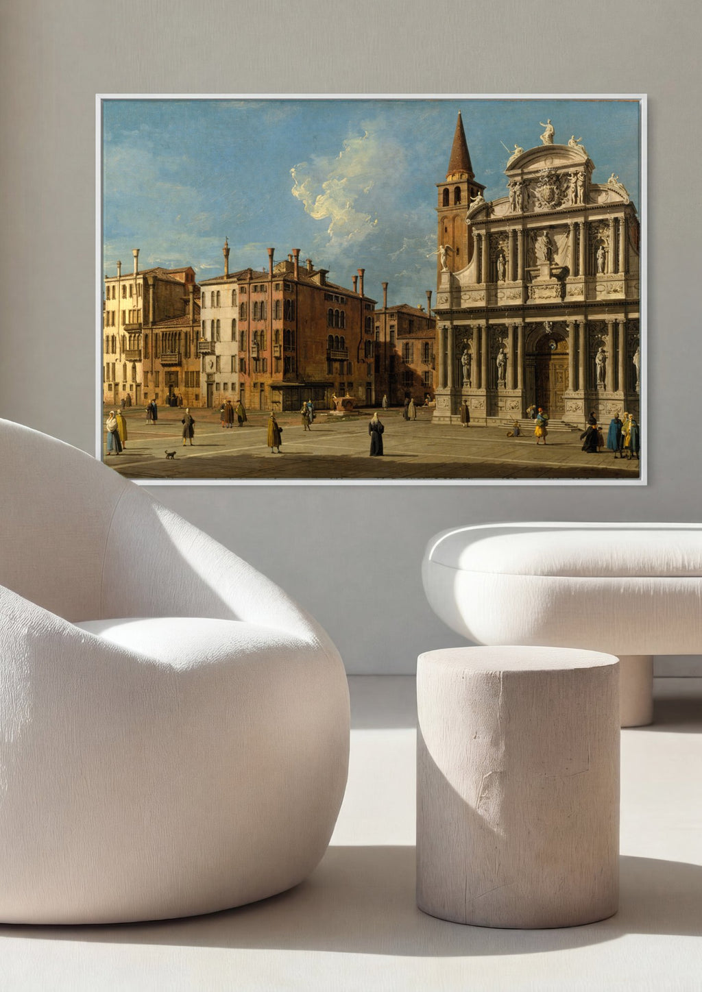 Quadro Decorativo Campo San Vidal e Santa Maria da Caridade - Canaletto em ambiente decorado