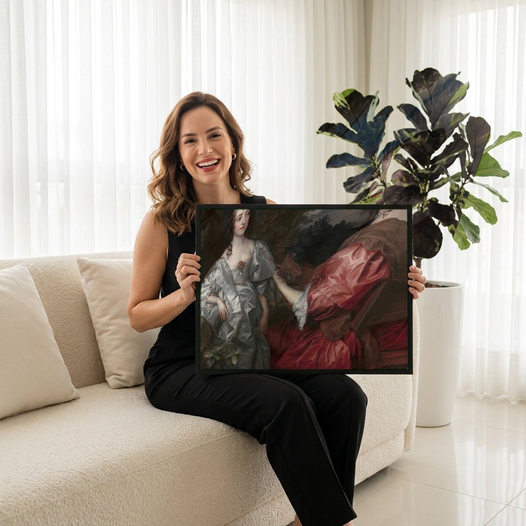 Quadro Decorativo As Irmãs Killigrew - Anthony van Dyck com modelo em ambiente
