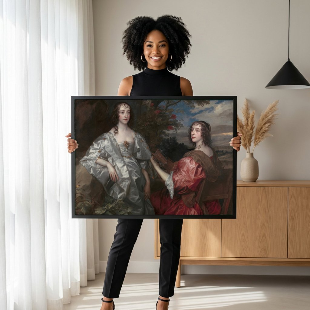 Quadro Decorativo As Irmãs Killigrew - Anthony van Dyck com modelo em ambiente