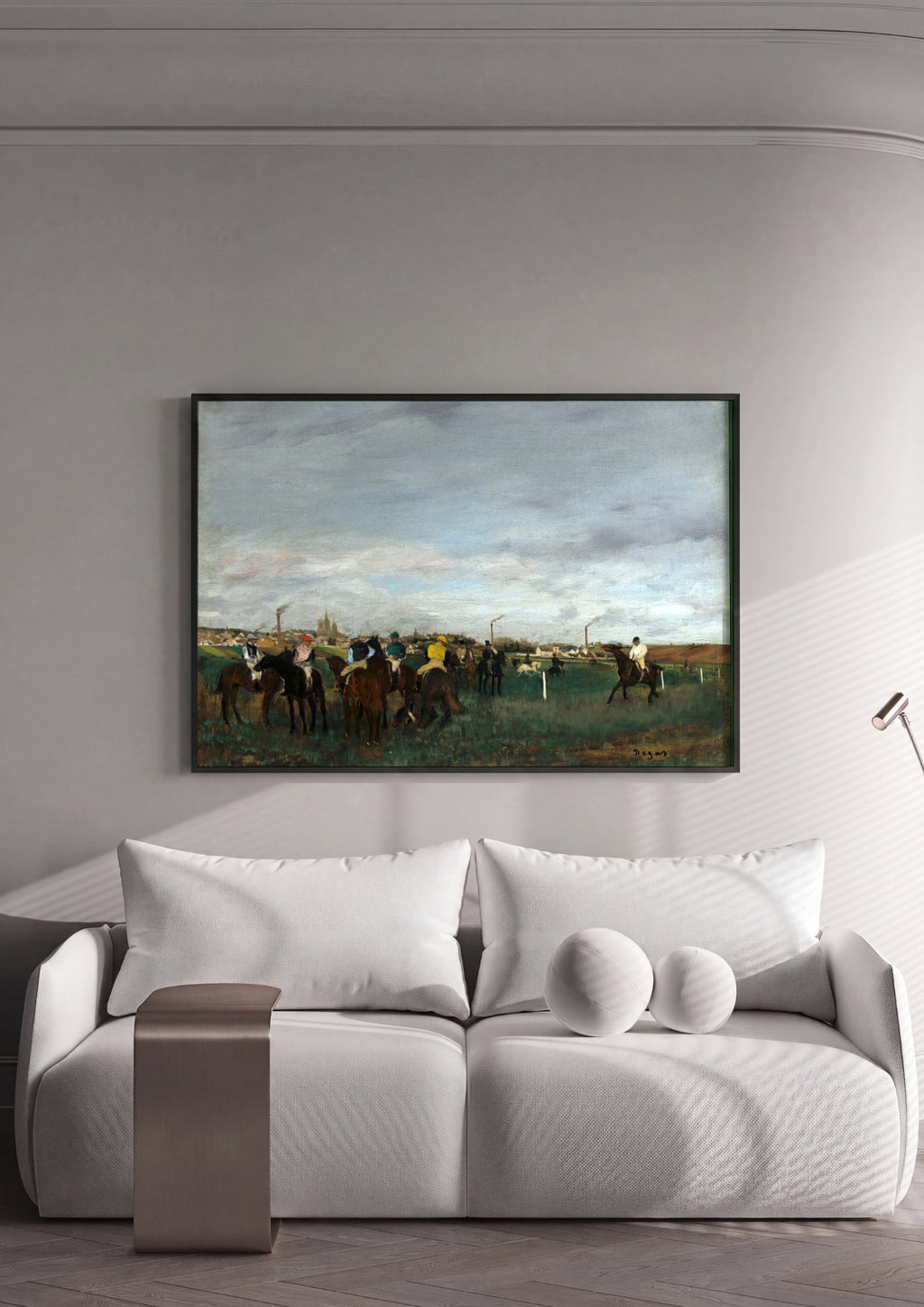 Quadro Decorativo Cavalos de Corrida Antes da Partida - Degas em ambiente decorado