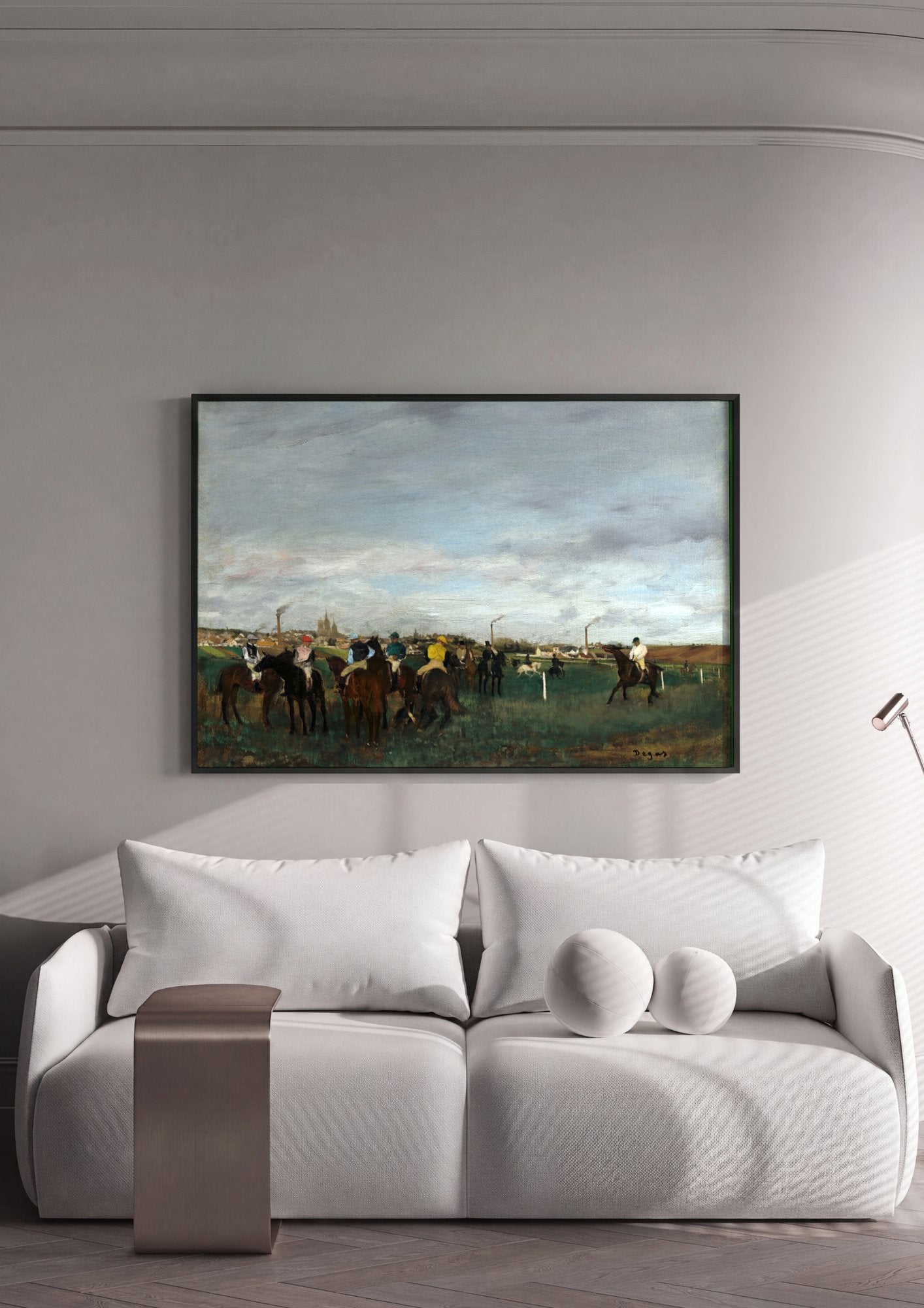 Quadro Decorativo Cavalos de Corrida Antes da Partida - Degas em ambiente decorado