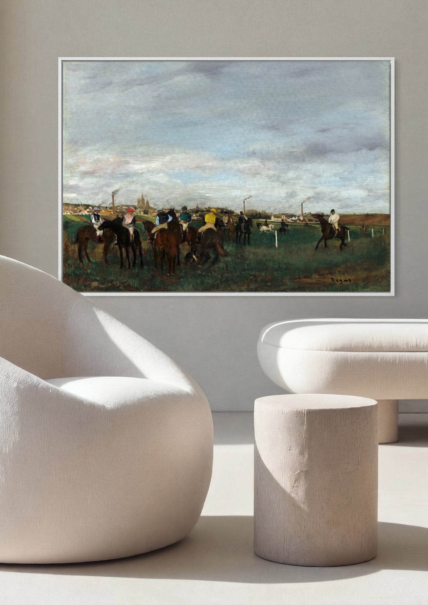 Quadro Decorativo Cavalos de Corrida Antes da Partida - Degas em ambiente decorado
